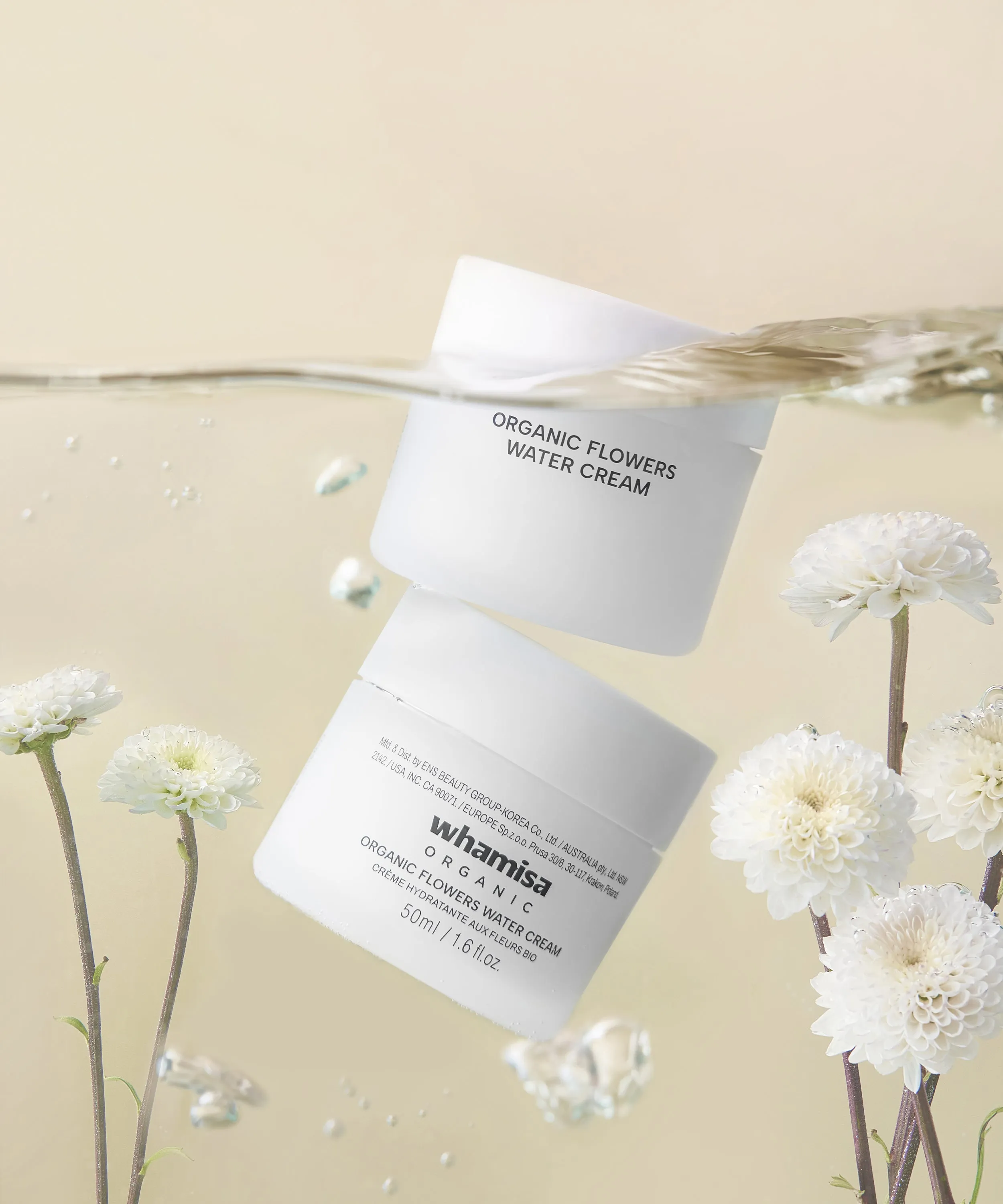Organic flowers water cream, 50 ml