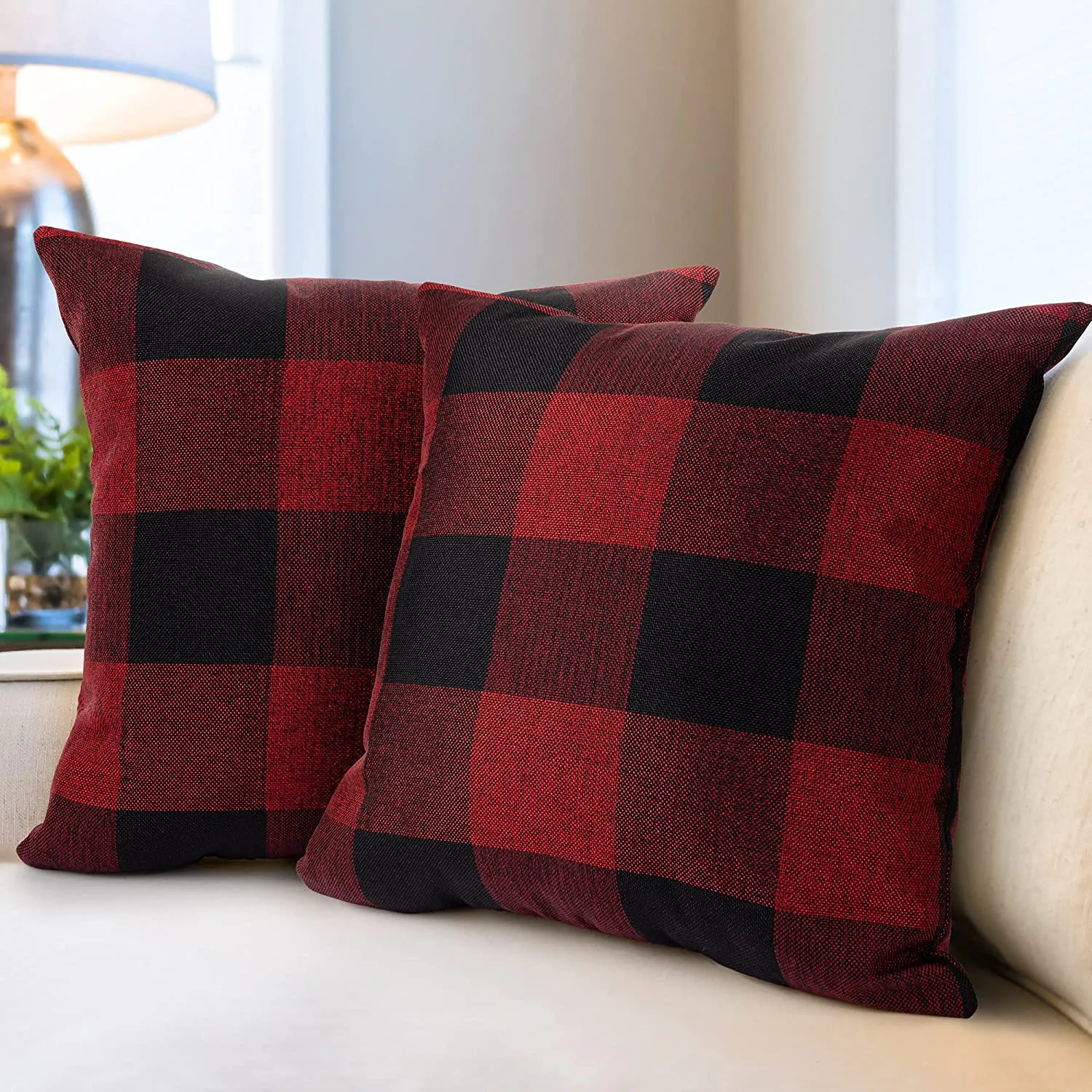 Lot de 2 housses de coussin à carreaux Buffalo 16x16 chaussures ecco