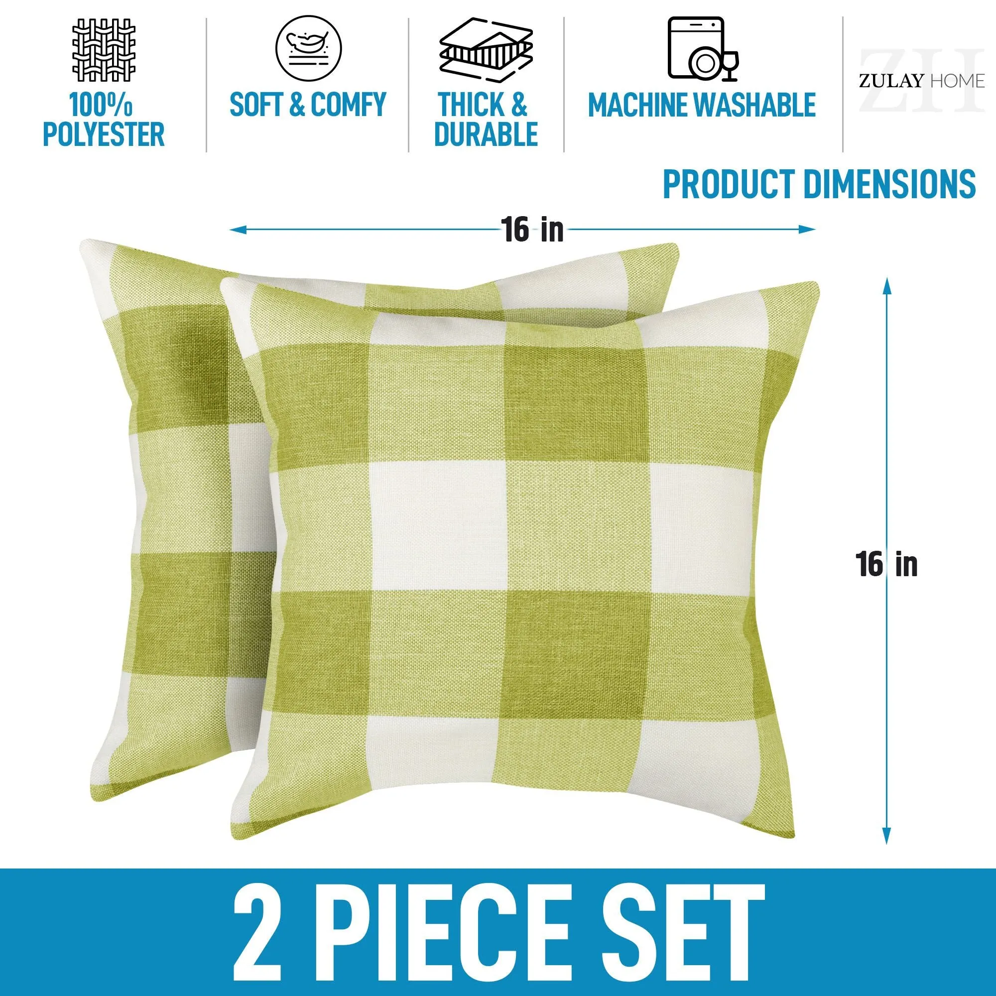Lot de 2 housses de coussin à carreaux Buffalo 16x16 chaussures ecco
