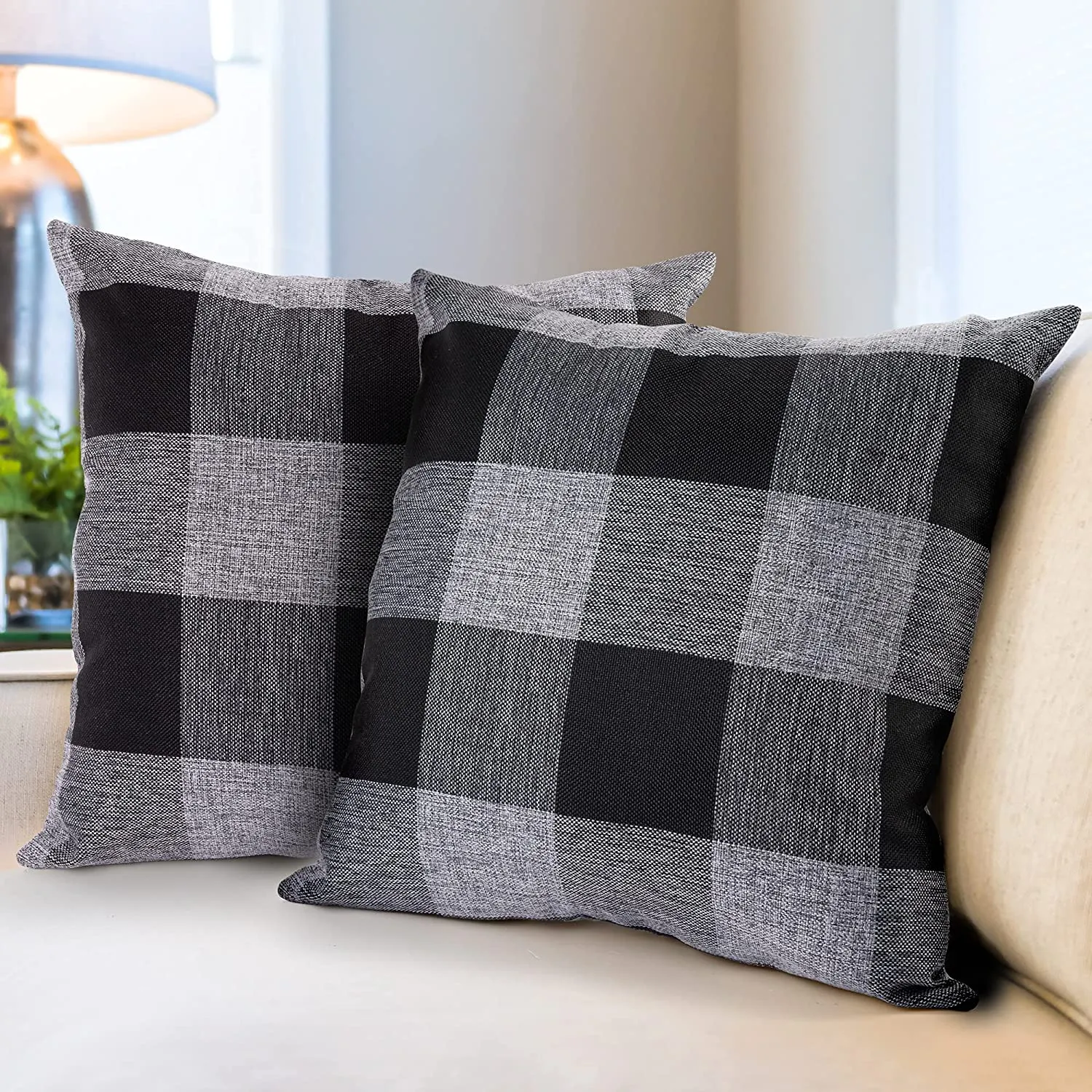 Lot de 2 housses de coussin à carreaux Buffalo 16x16 chaussures ecco