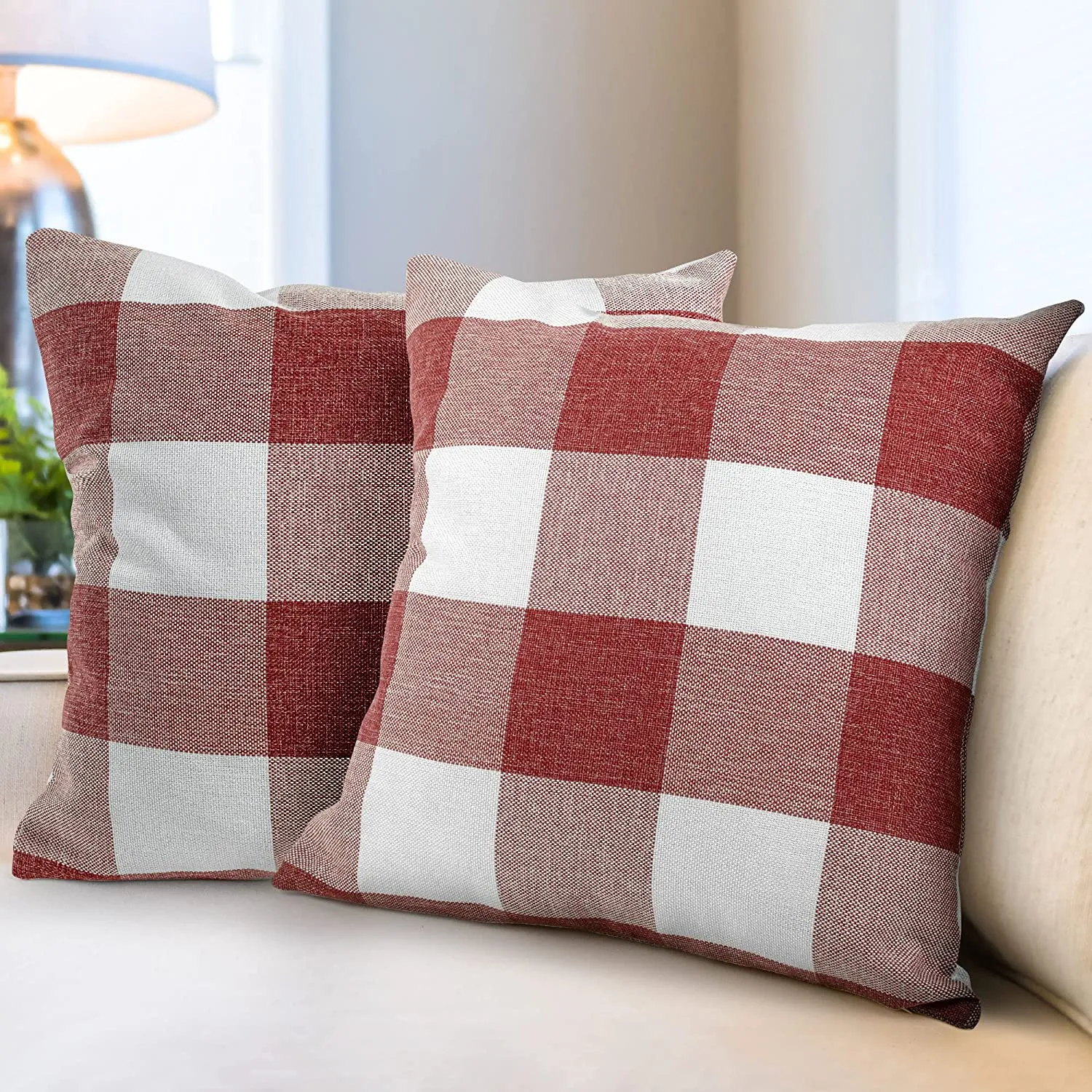 Lot de 2 housses de coussin à carreaux Buffalo 16x16 chaussures ecco