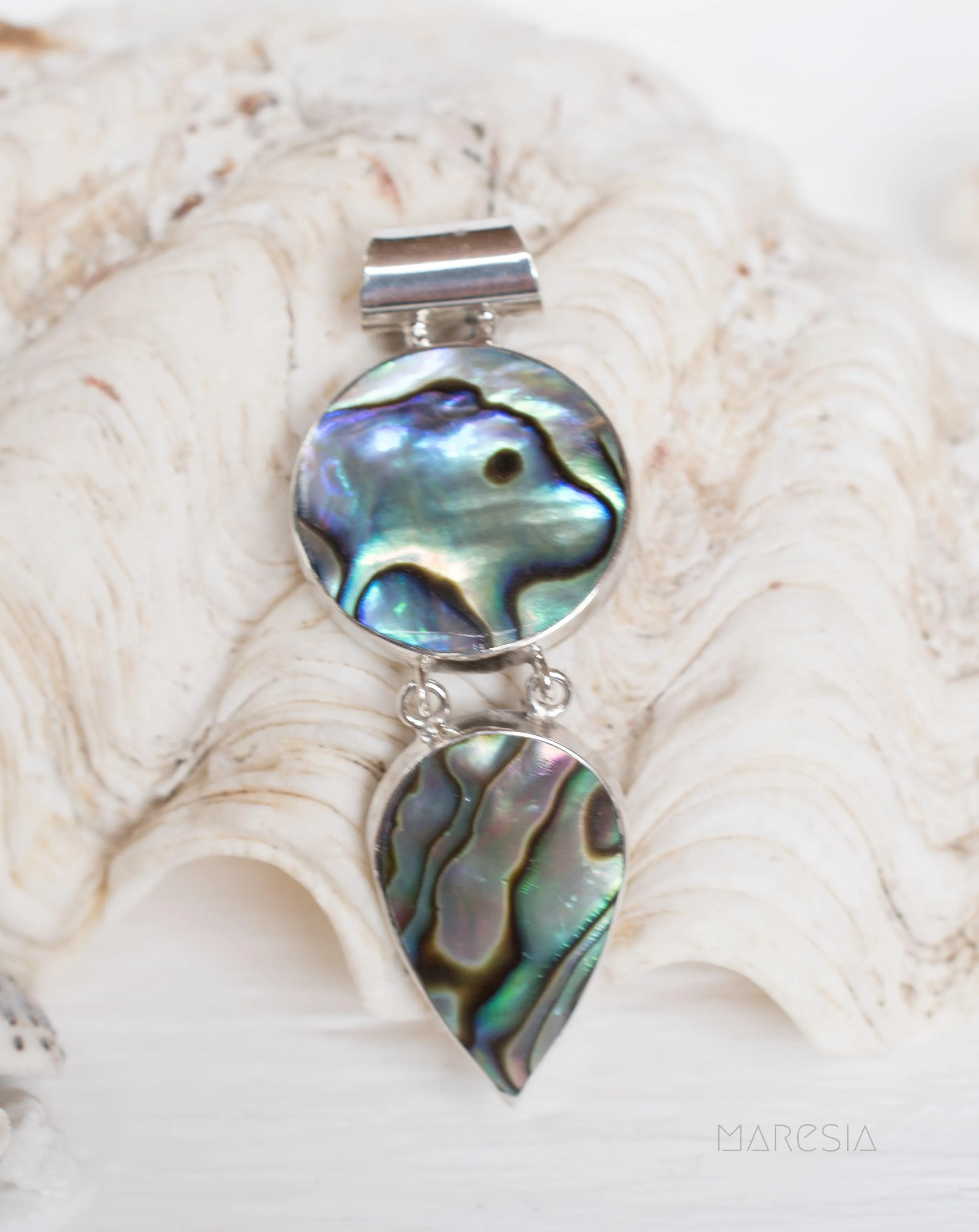 Pendant ~ Abalone or Mother of Pearl ~ Sterling Silver 925 ~SMP007