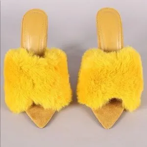 Penelope Fur Stiletto Mules