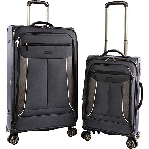 Perry Ellis Luggage Viceroy 2 Piece Set Expandable Suitcase with Spinner Wheels, Navy, One Size mega luggage savings