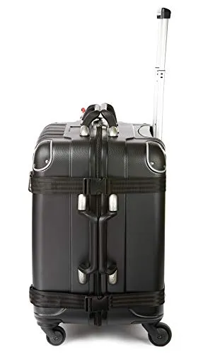 Personalized Luggage Nameplate - VinGardeValise Wine Travel Suitcase - Up to 8 bottles (Black)