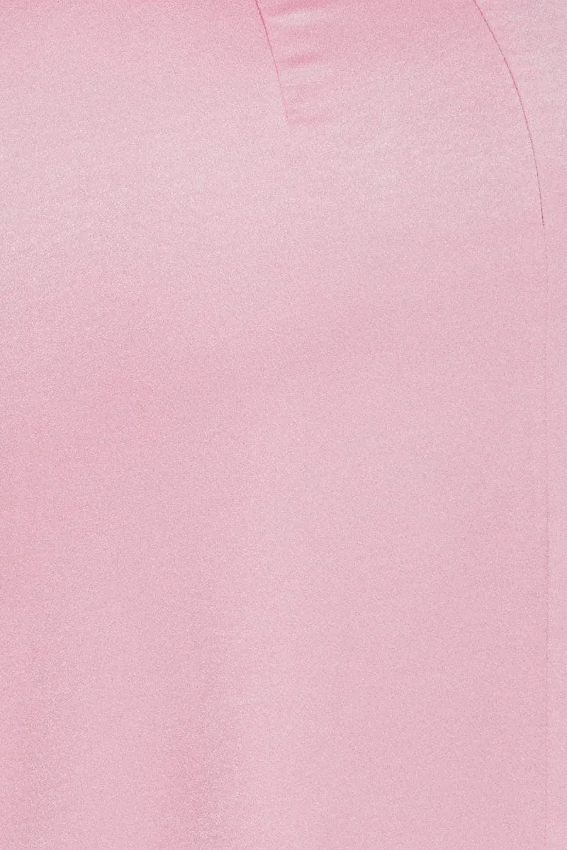 Pink Twist Midi Skirt