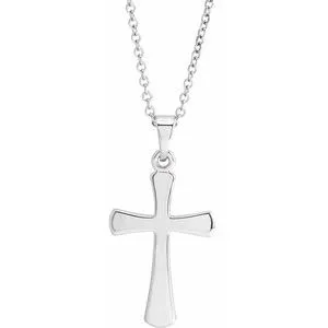 Platinum Cross 18" Necklace 