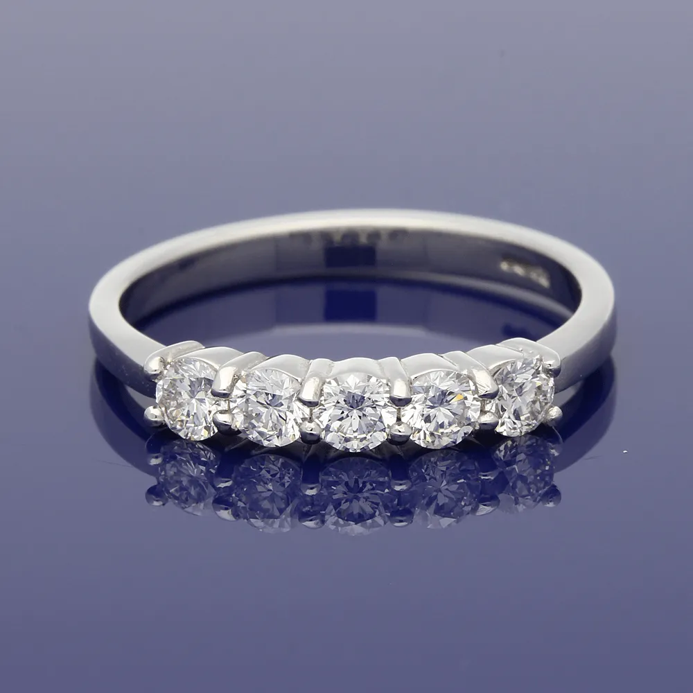 Platinum Diamond 5-Stone Eternity Style Ring 