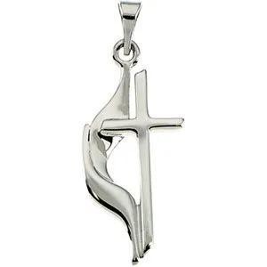 Platinum Methodist Cross Pendant 