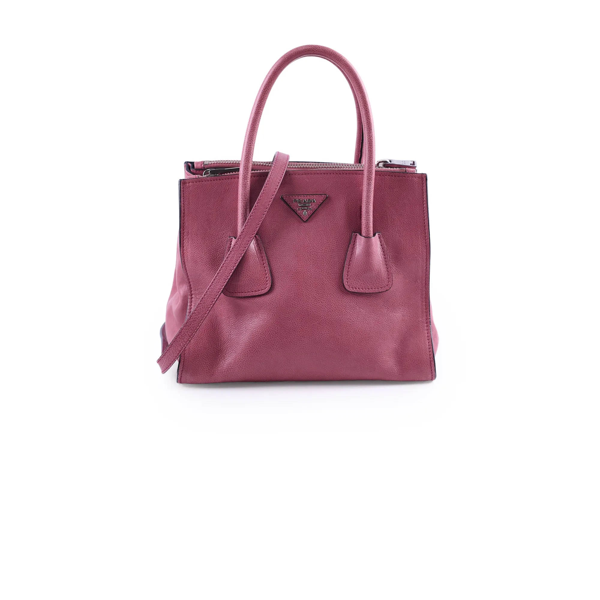 Prada Twin Pocket Leather Tote Pink