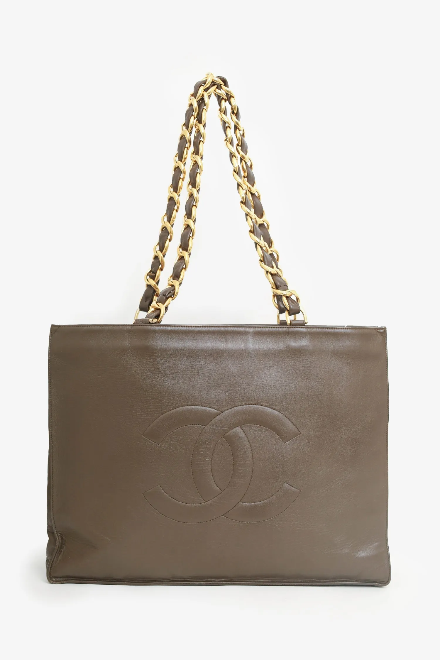 Pre-Loved Chanel? 1994-96 Brown Lambskin CC Chain Tote