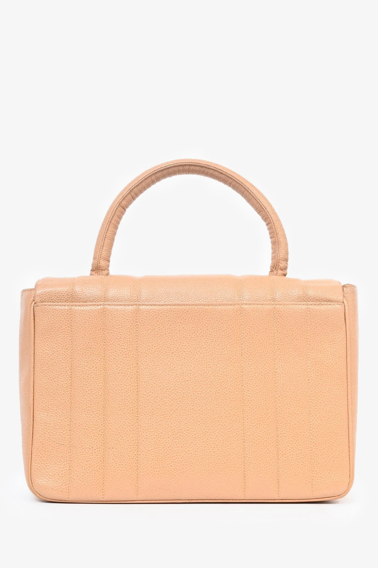 Pre-Loved Chanel? 1995 Beige Caviar Leather Kelly Mademoiselle Top Handle
