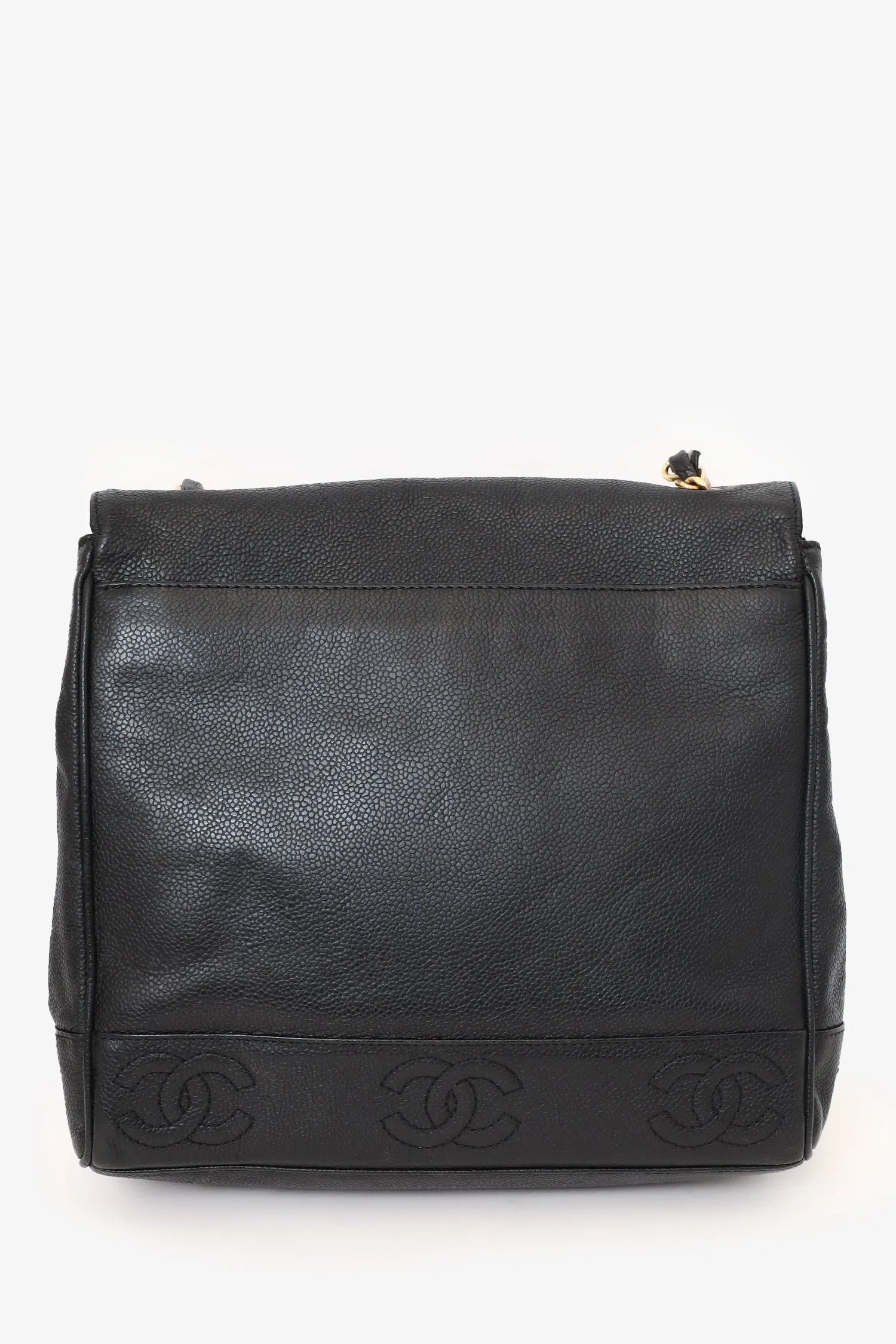 Pre-Loved Chanel? 1996-97 Black Caviar Leather Triple CC Shoulder Bag