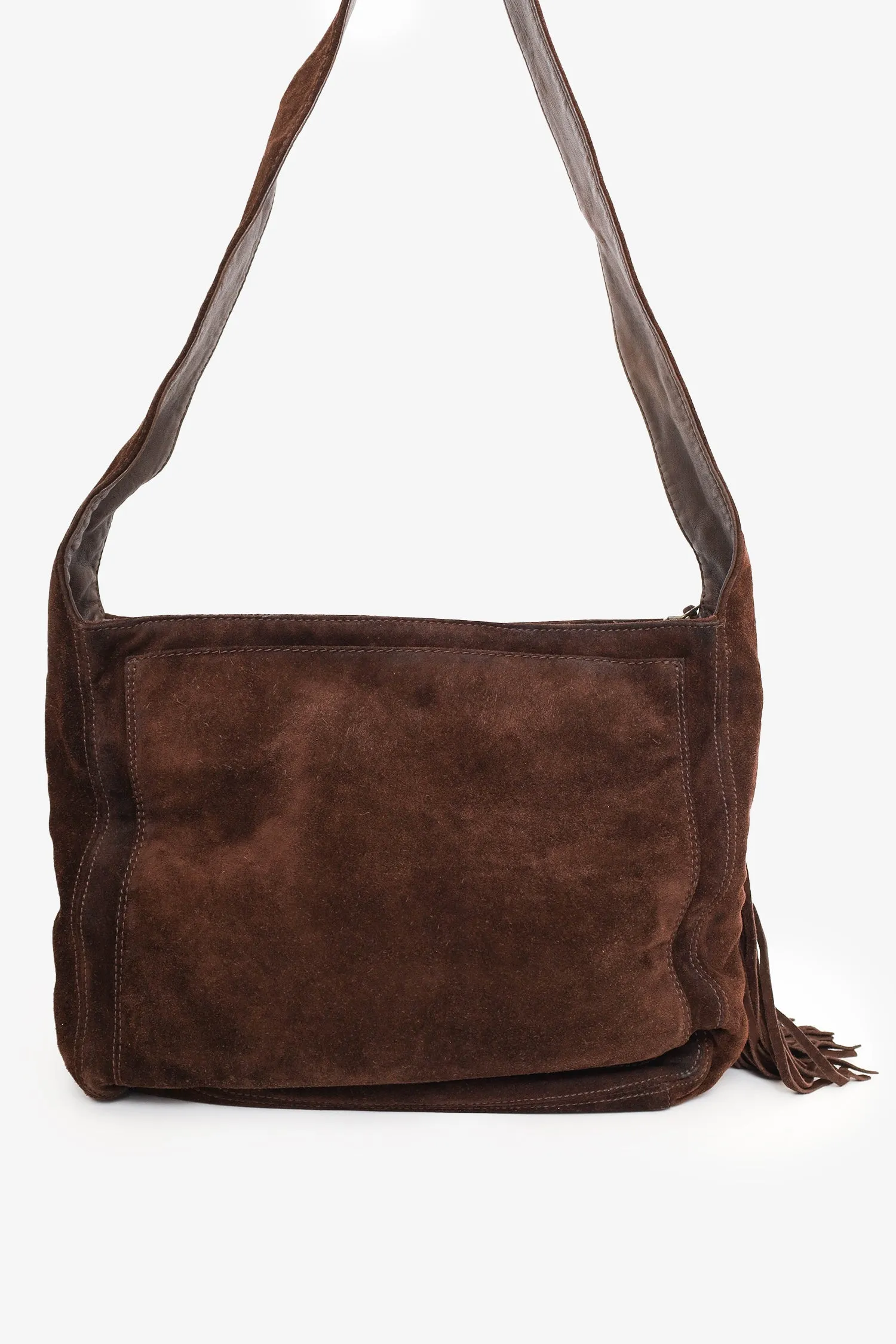 Pre-Loved Chanel? 1996-97 Brown Suede CC Tassel Shoulder Bag