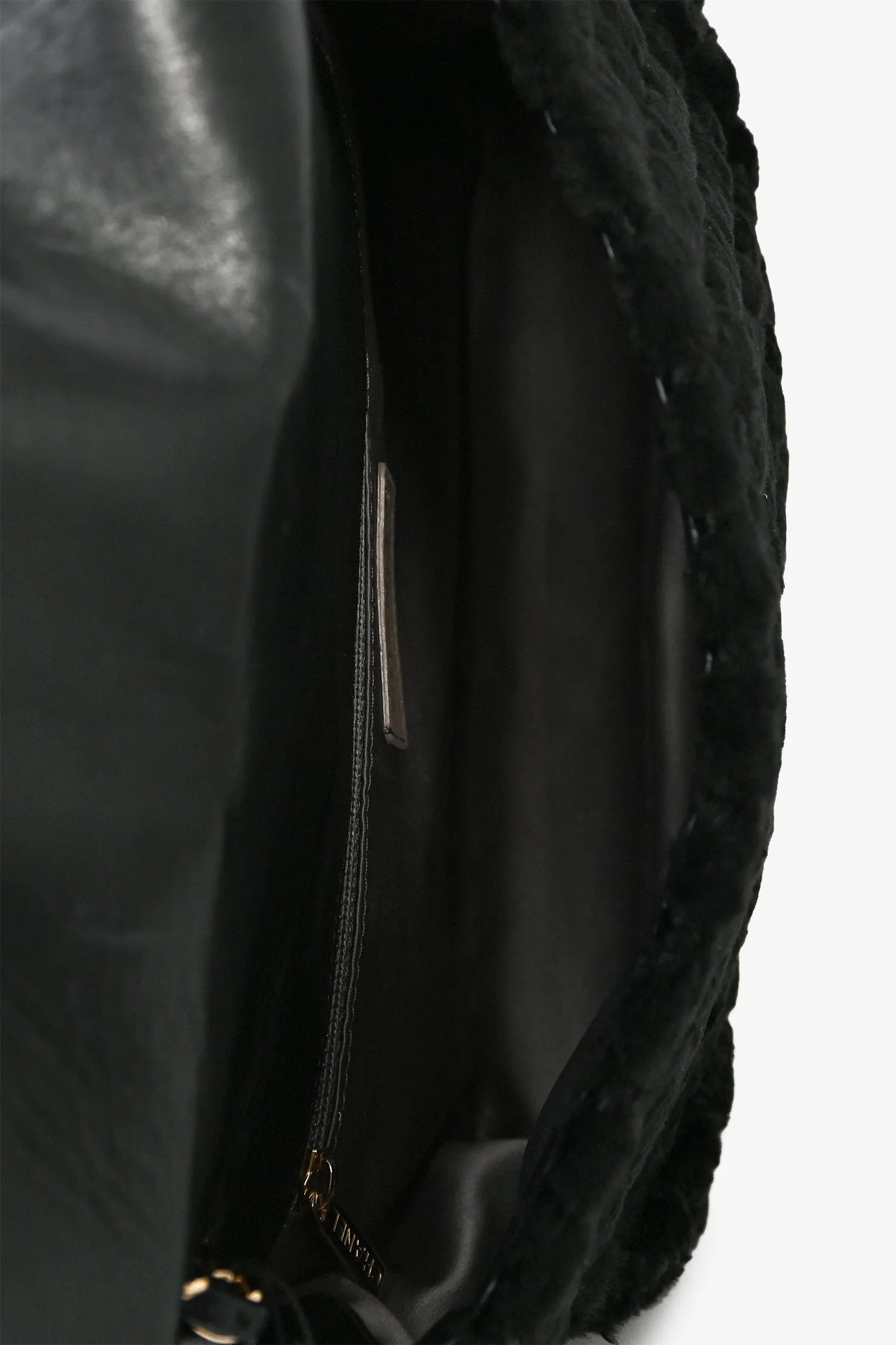 Pre-loved Chanel? 2008/09 Black Rabbit Fur/Calfskin Leather Flap Bag