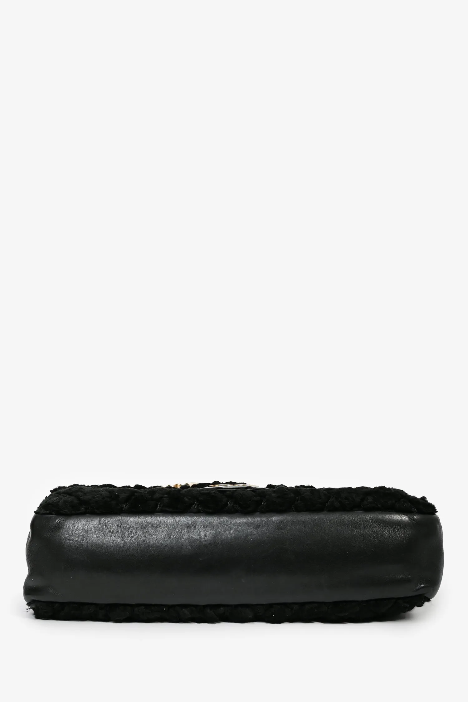 Pre-loved Chanel? 2008/09 Black Rabbit Fur/Calfskin Leather Flap Bag
