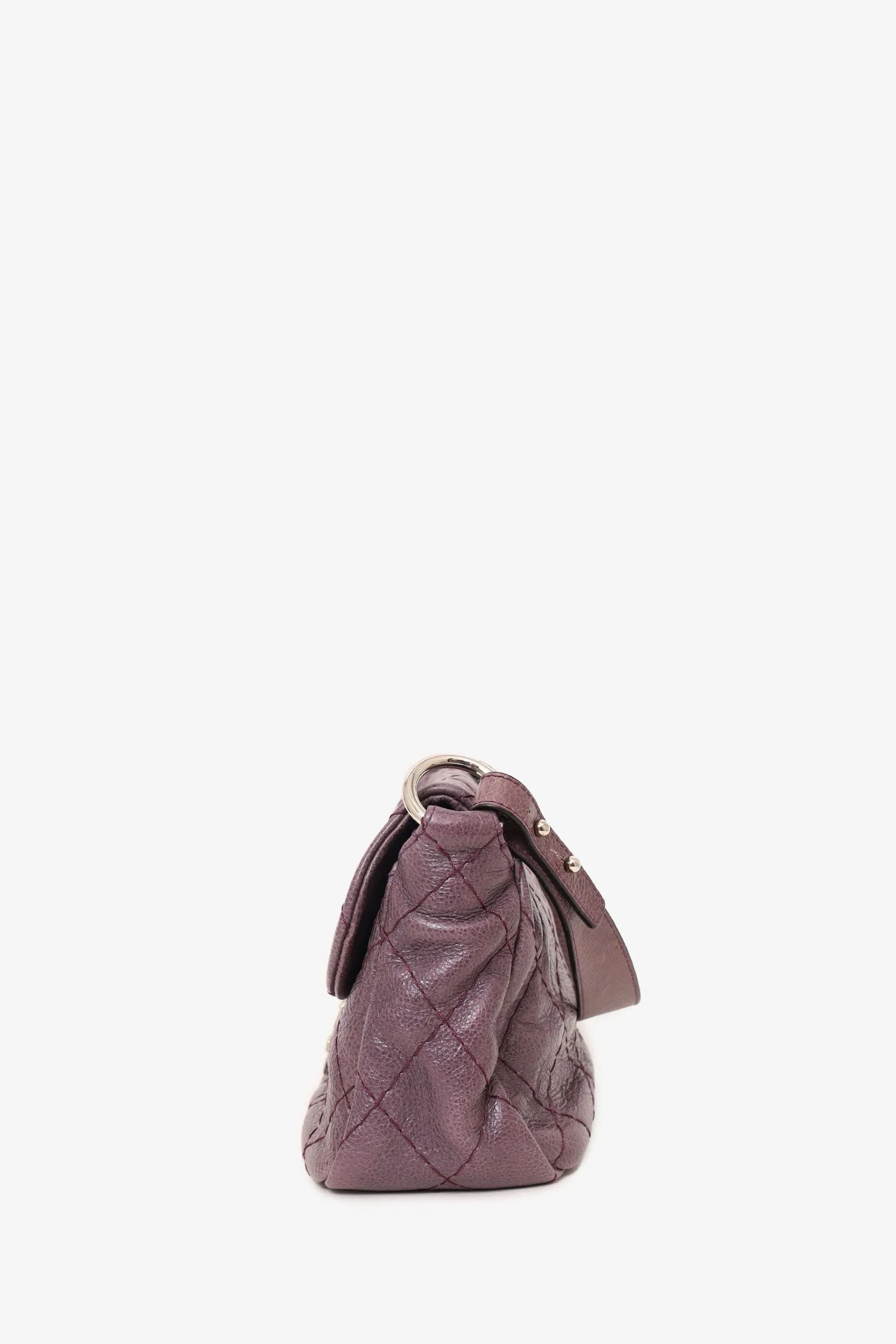 Pre-Loved Chanel? 2009-10 Purple Glazed Calfskin Stitched On The Road Flap Bag