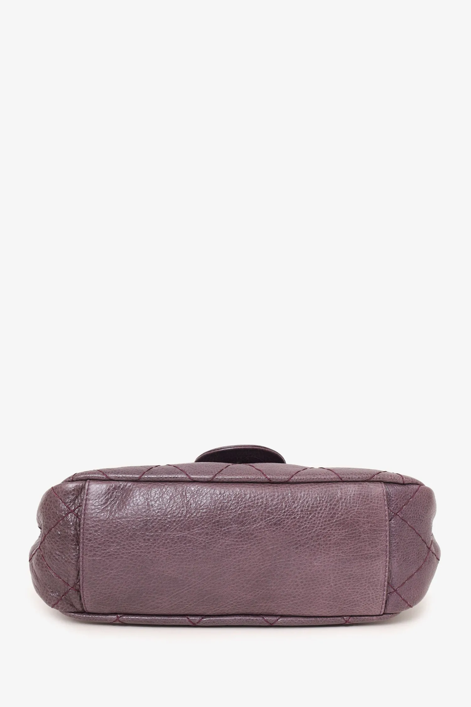Pre-Loved Chanel? 2009-10 Purple Glazed Calfskin Stitched On The Road Flap Bag