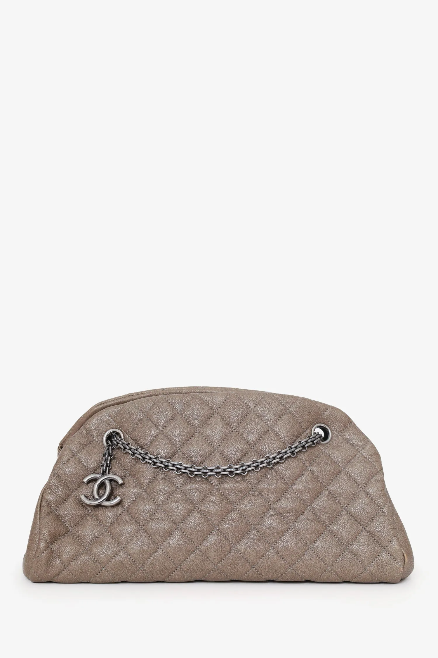 Pre-Loved Chanel? 2010-11 Brown Caviar Quilted Small Just Mademoiselle Bowling Bag handbags bulk sale