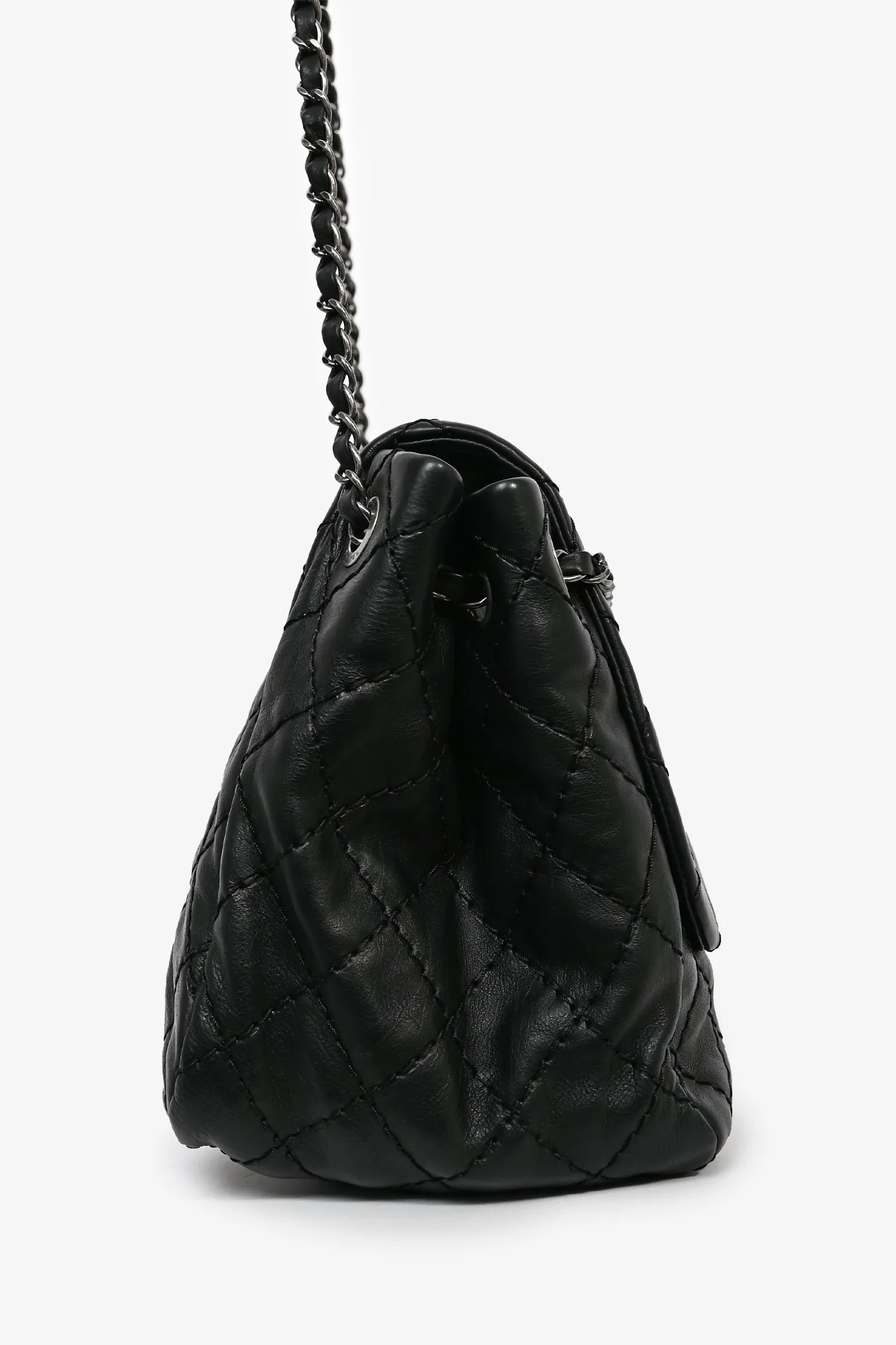 Pre-Loved Chanel? 2012-13 Black Quilted Calfskin Leather CC Flap Shoulder Bag