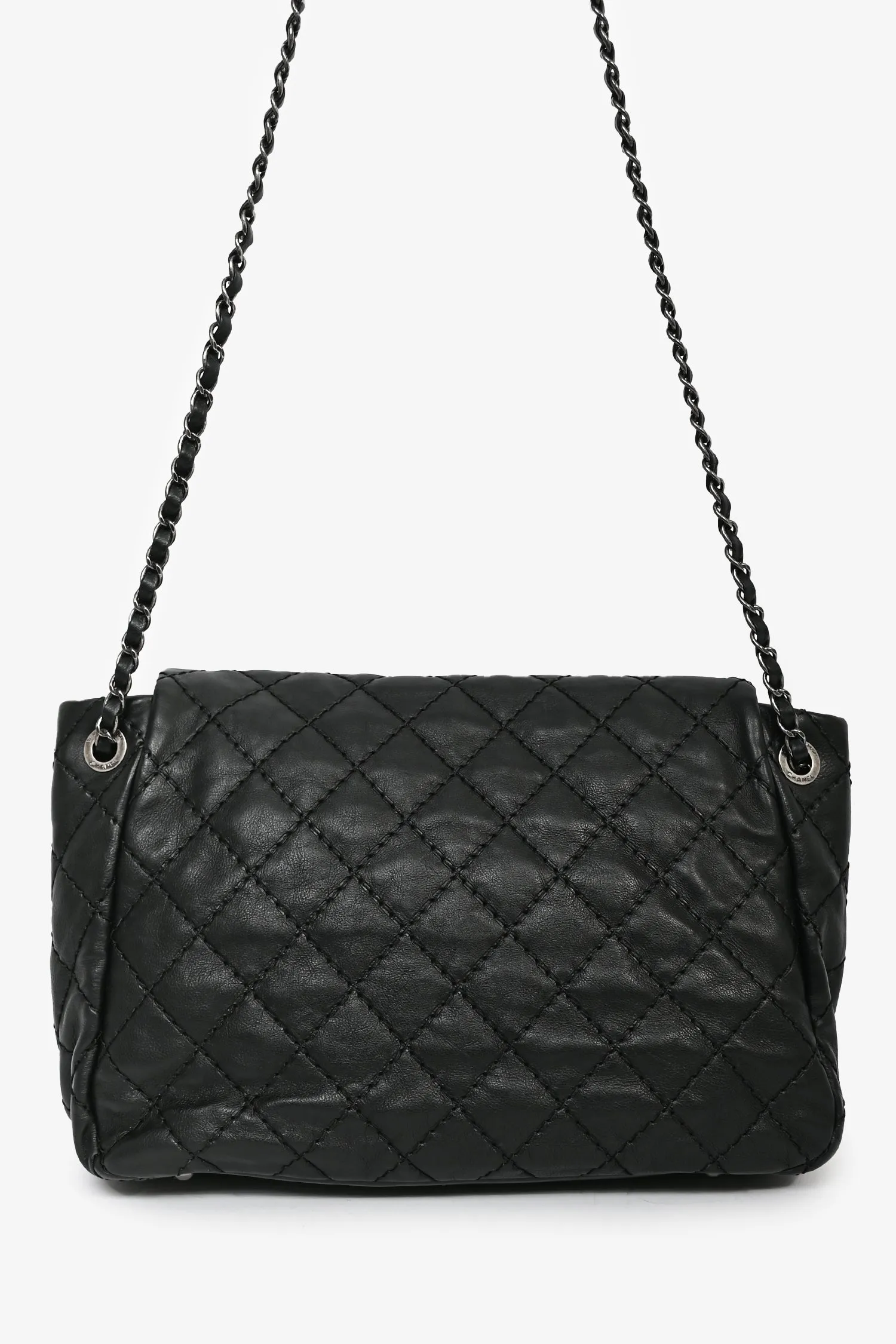 Pre-Loved Chanel? 2012-13 Black Quilted Calfskin Leather CC Flap Shoulder Bag
