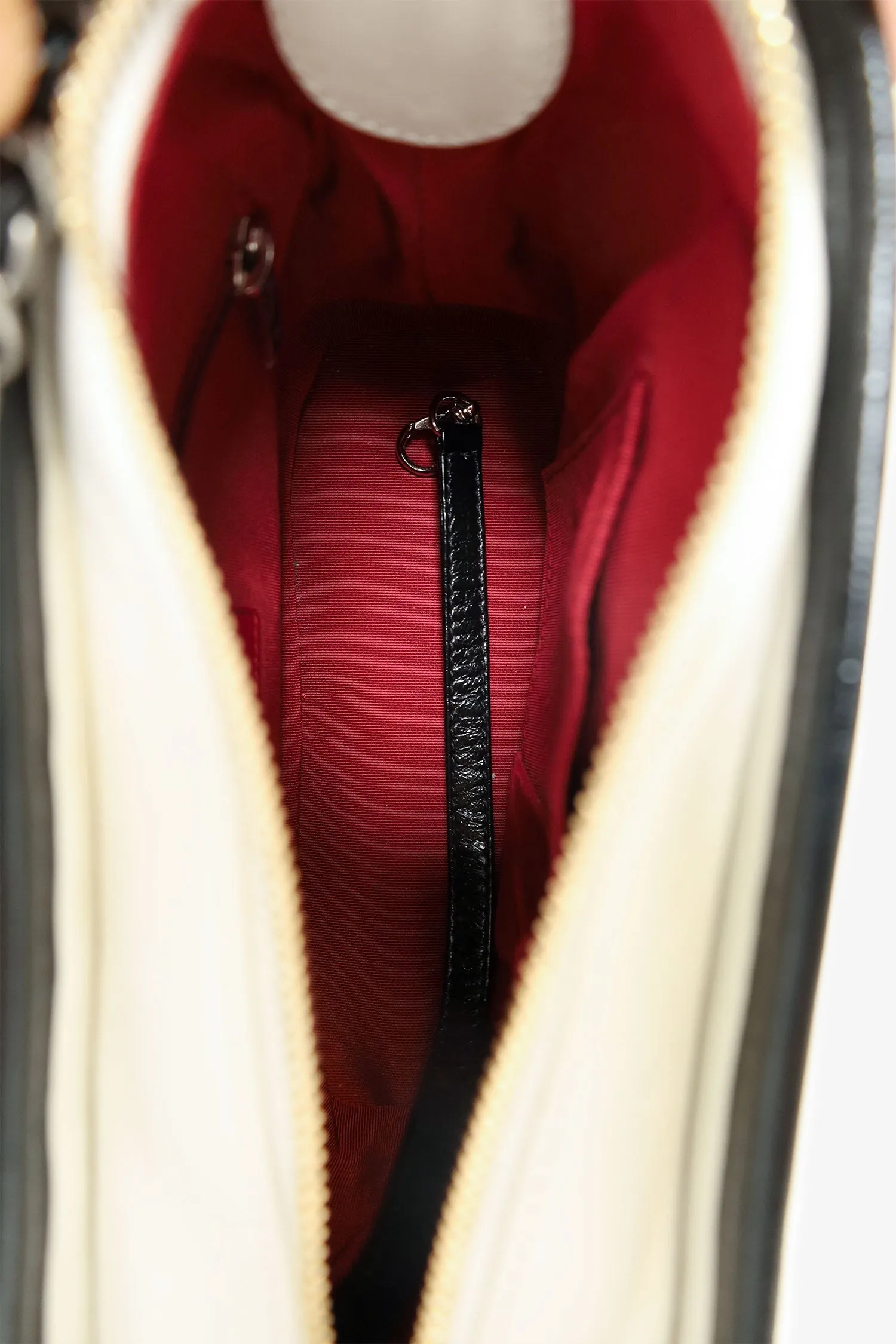 Pre-Loved Chanel?  2018 Black/White Lambskin Leather Small Gabrielle Bag