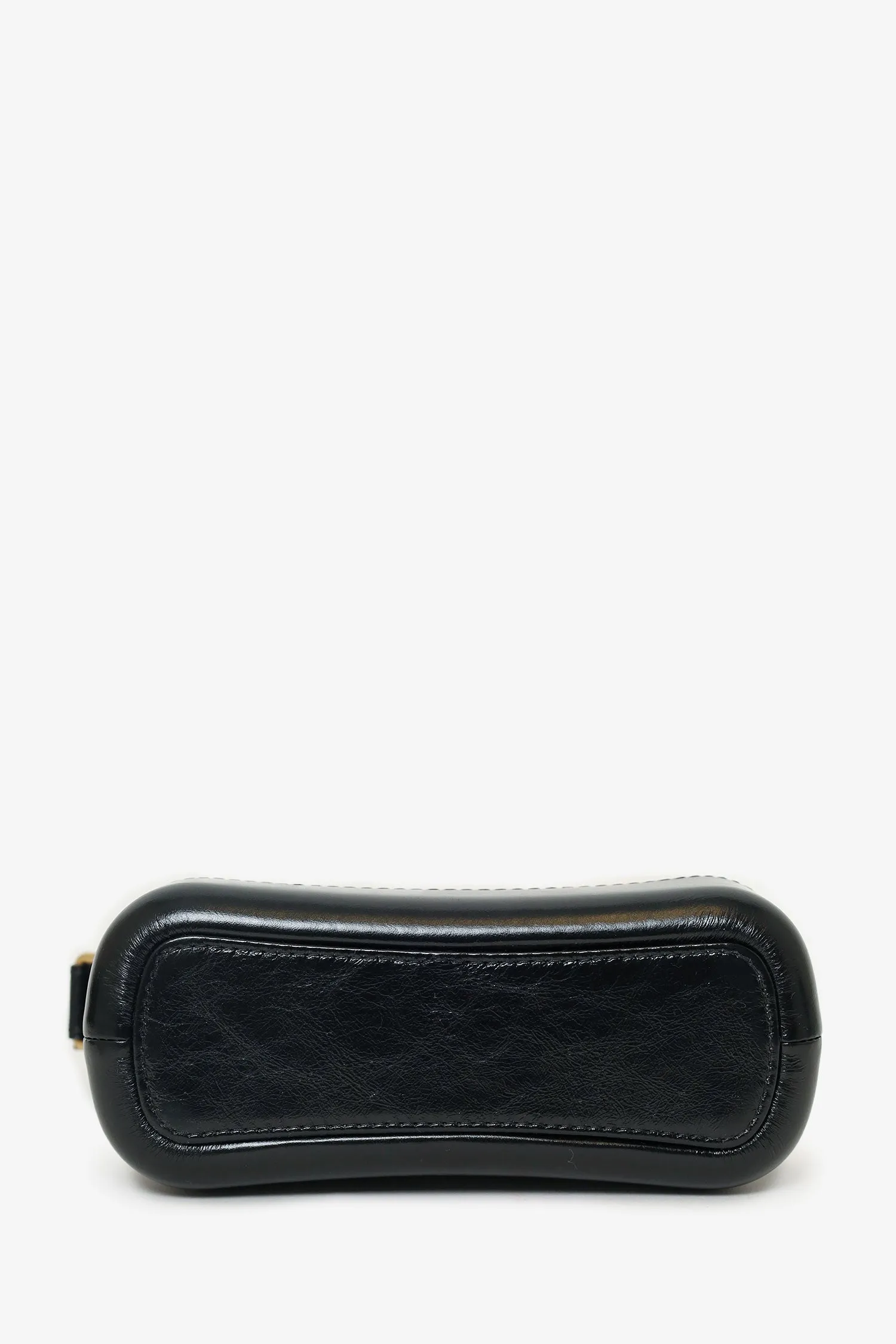 Pre-Loved Chanel?  2018 Black/White Lambskin Leather Small Gabrielle Bag