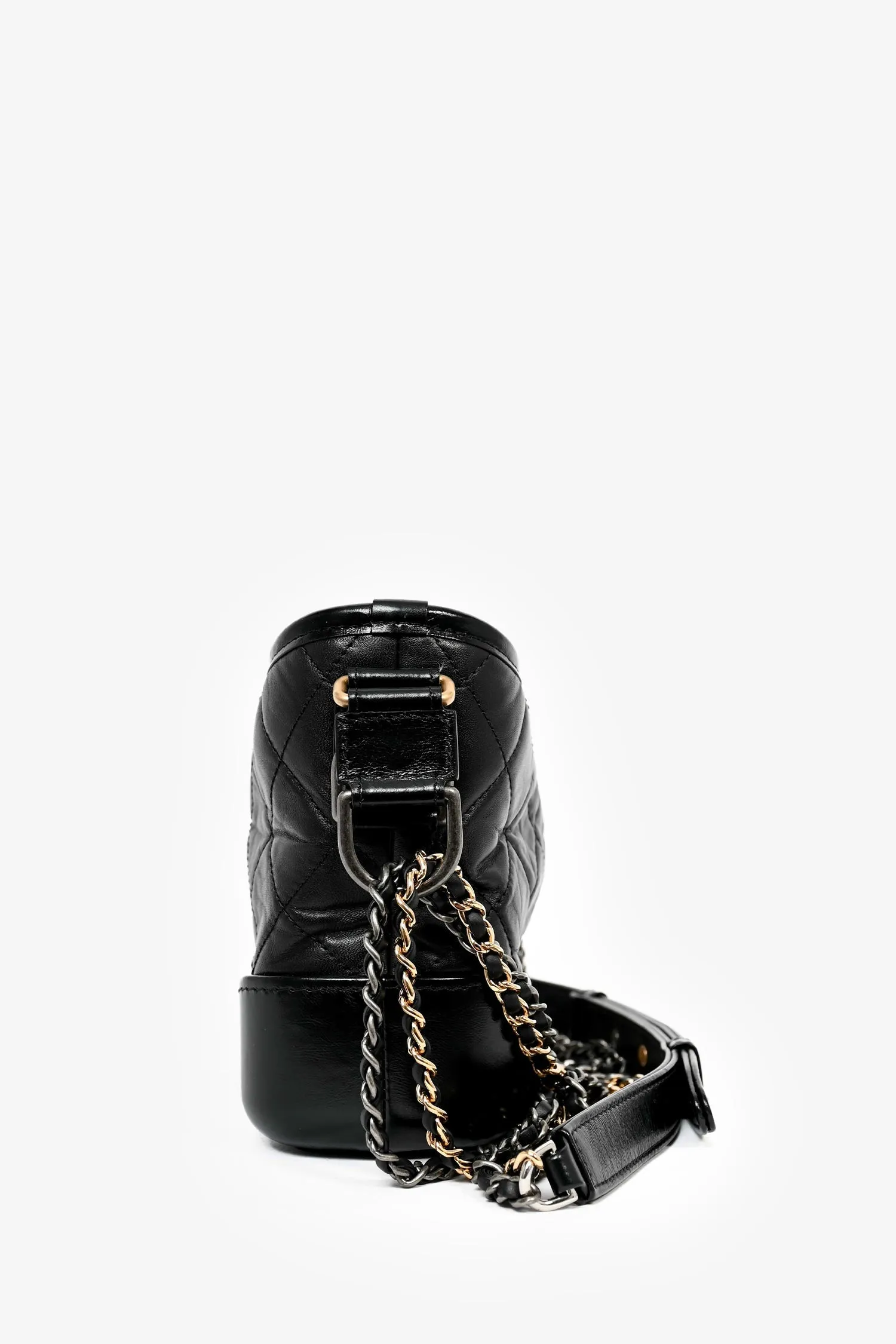 Pre-Loved Chanel? 2019 Black Lambskin Leather Small Gabrielle Bag