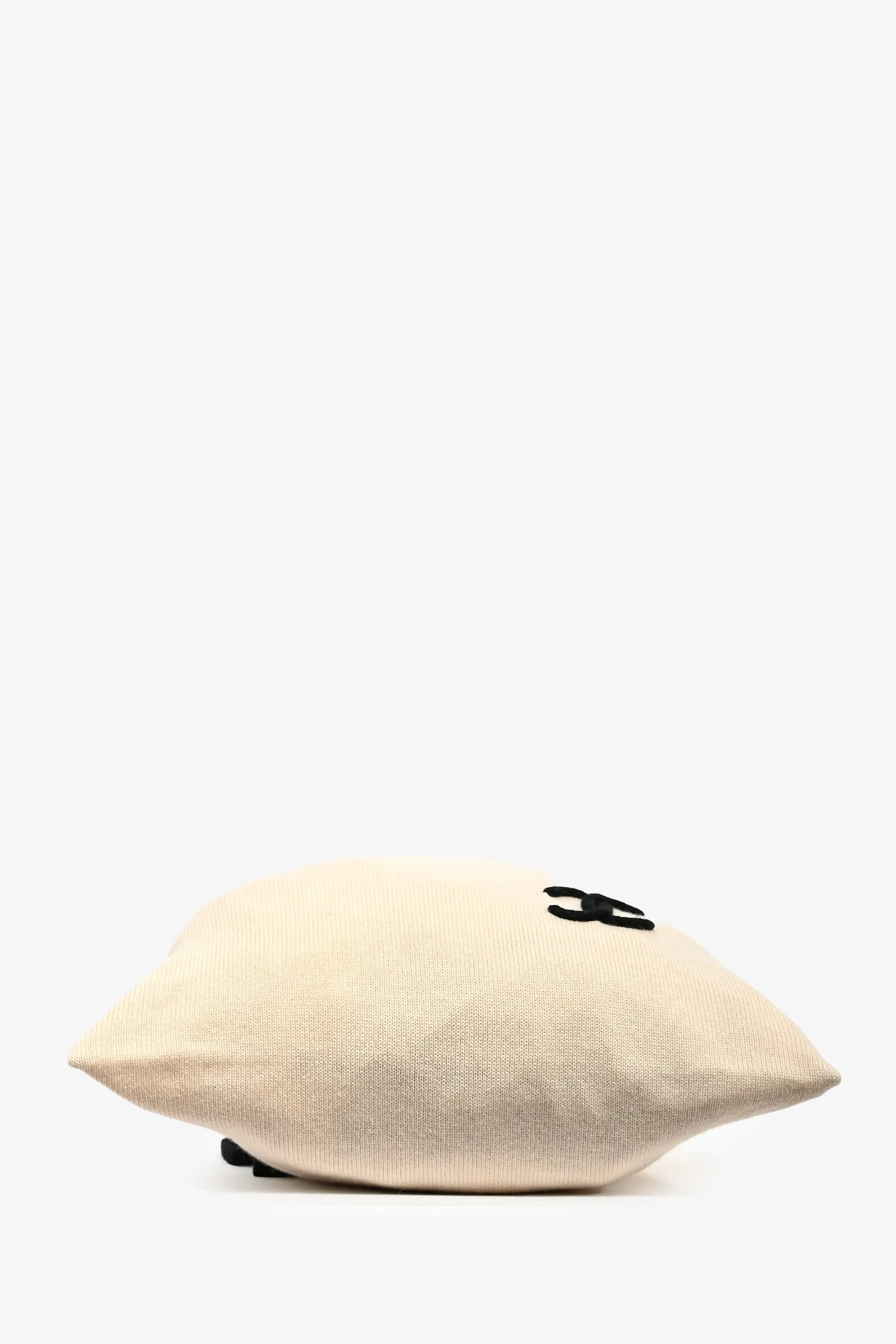 Pre-Loved Chanel? Beige Cashmere CC Drawstring Bag