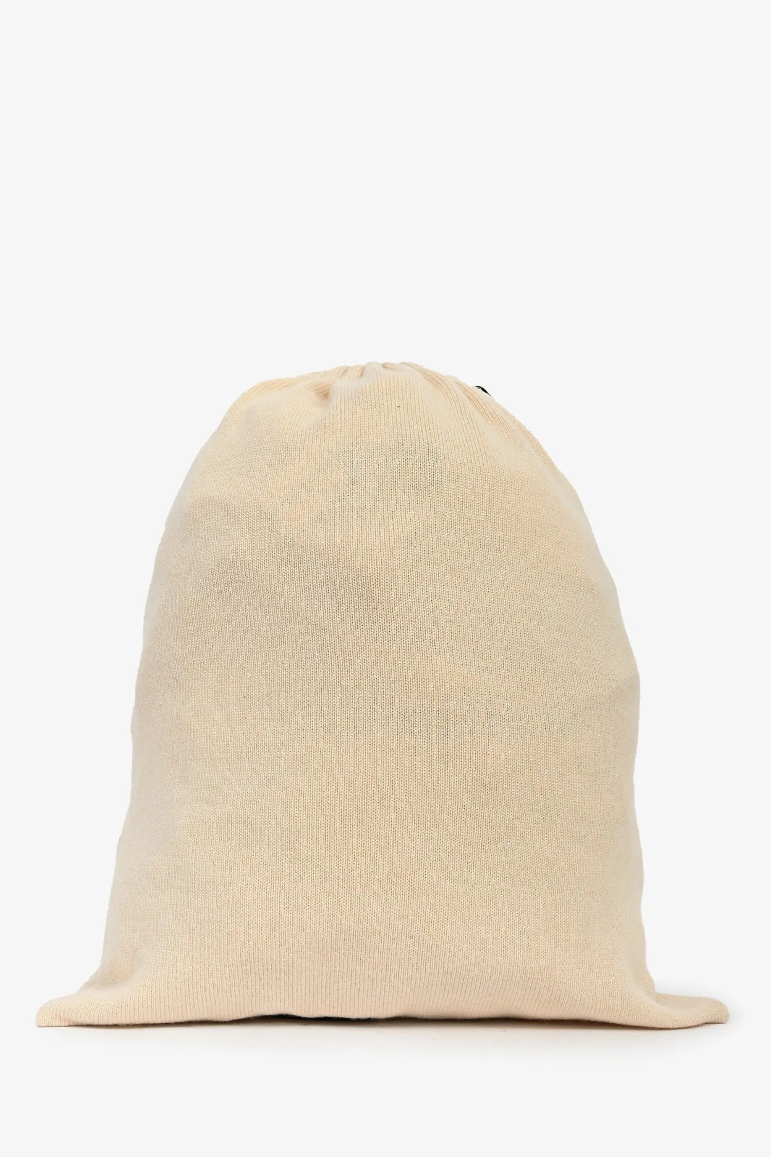Pre-Loved Chanel? Beige Cashmere CC Drawstring Bag