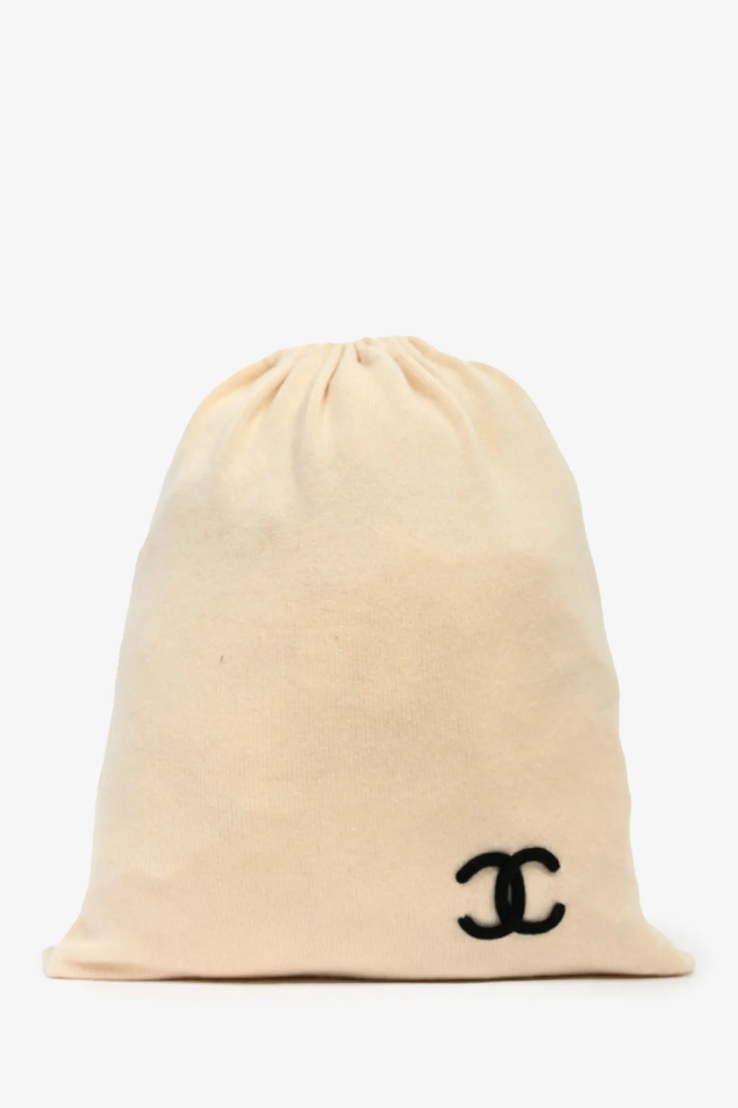 Pre-Loved Chanel? Beige Cashmere CC Drawstring Bag handbags bulk sale
