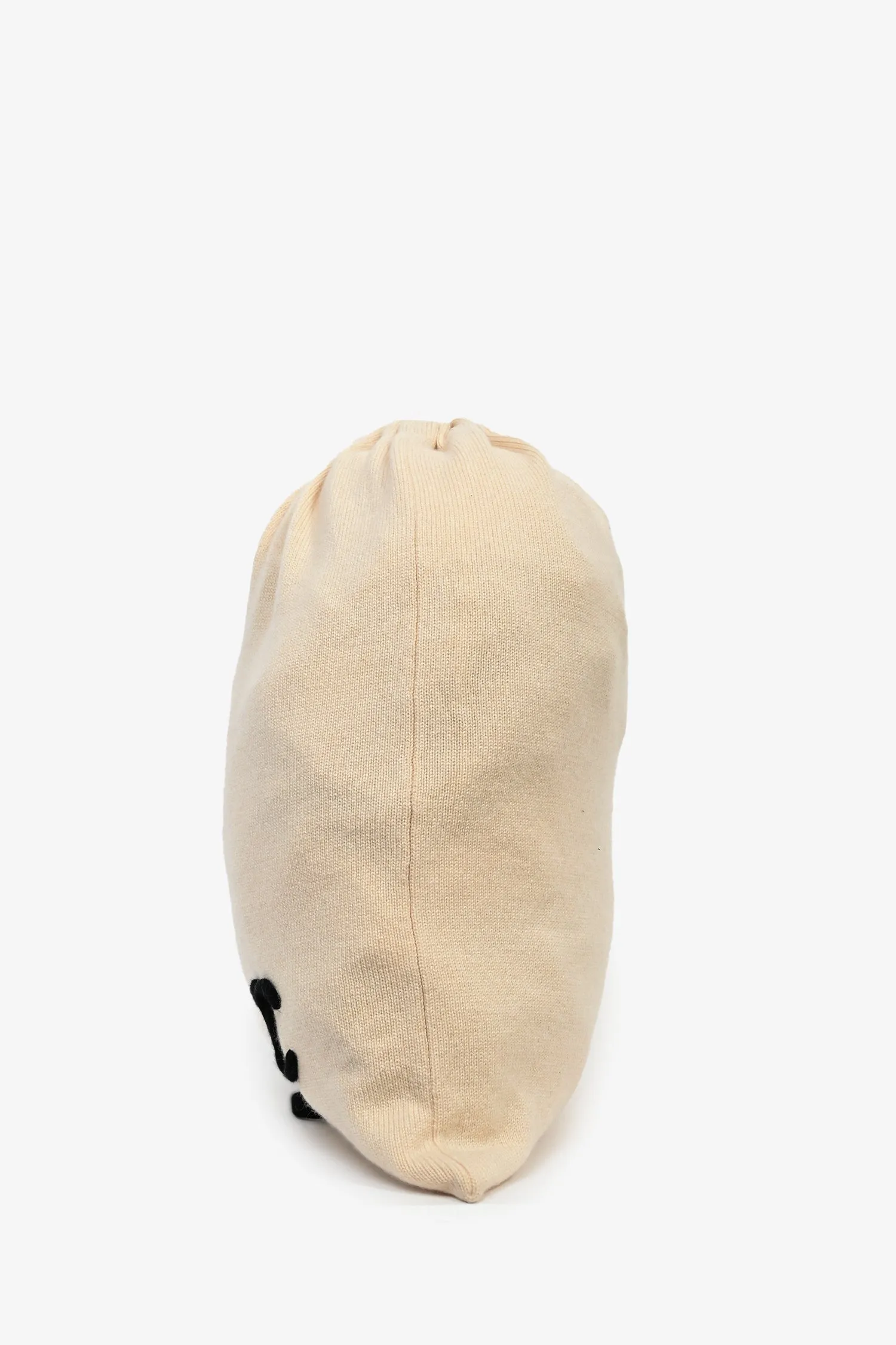 Pre-Loved Chanel? Beige Cashmere CC Drawstring Bag