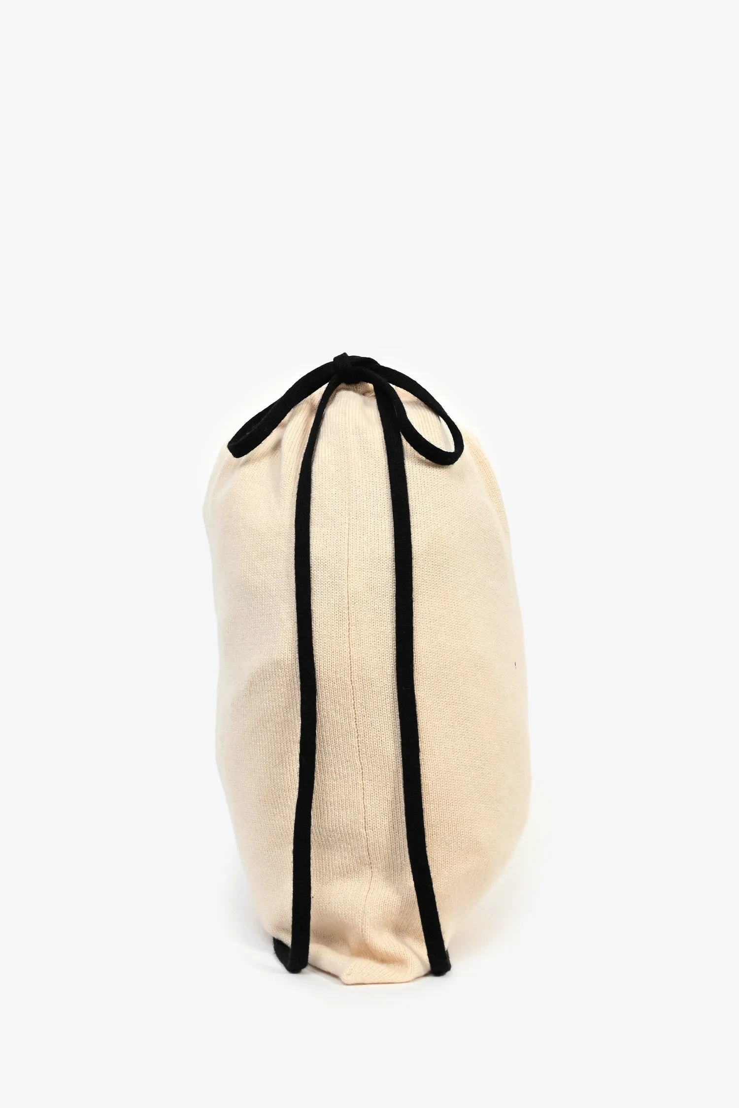 Pre-Loved Chanel? Beige Cashmere CC Drawstring Bag