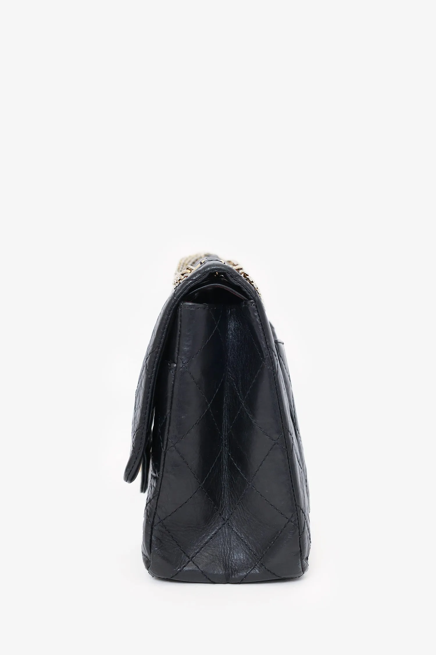 Pre-Loved Chanel? Black Quilted Aged Calfskin Large Reissue 255 Shoulder Bag