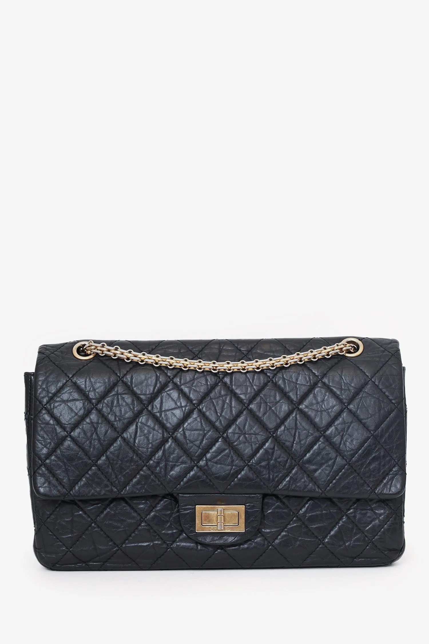 Pre-Loved Chanel? Black Quilted Aged Calfskin Large Reissue 255 Shoulder Bag handbags bulk sale