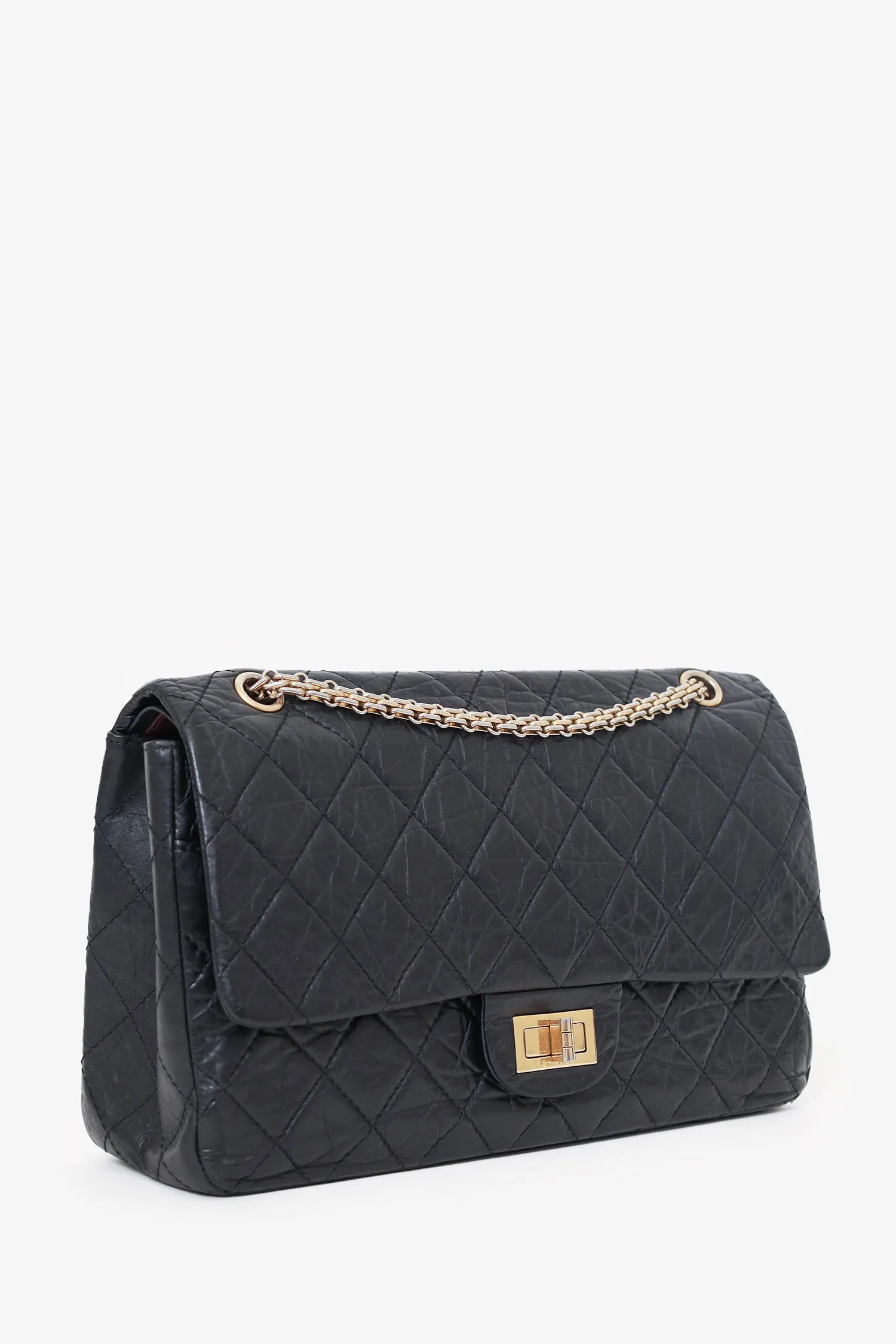 Pre-Loved Chanel? Black Quilted Aged Calfskin Large Reissue 255 Shoulder Bag