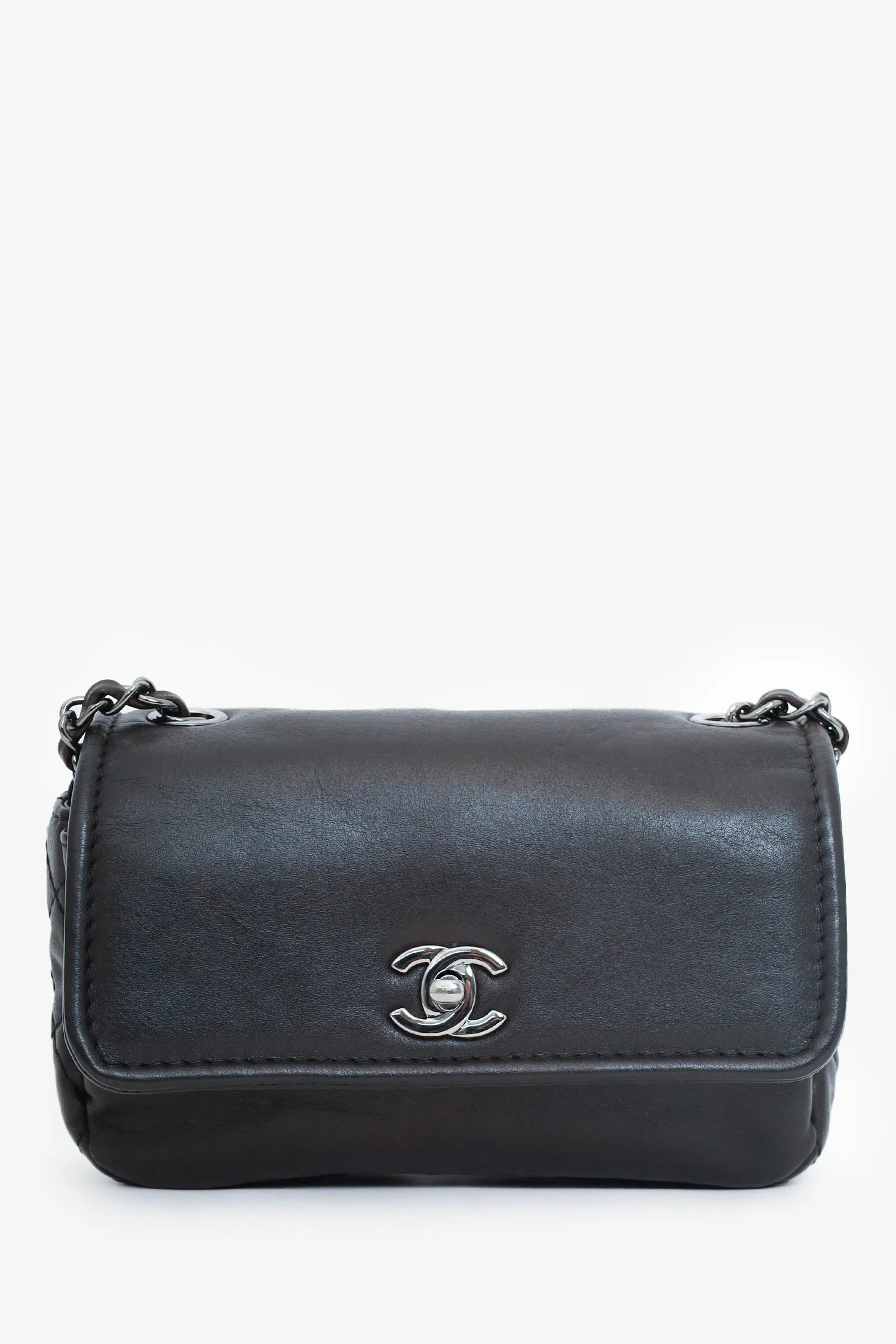 Pre-Loved Chanel? Chanel 2013-14 Dark Brown Calfskin Mini Rectangle Flap Bag handbags bulk sale