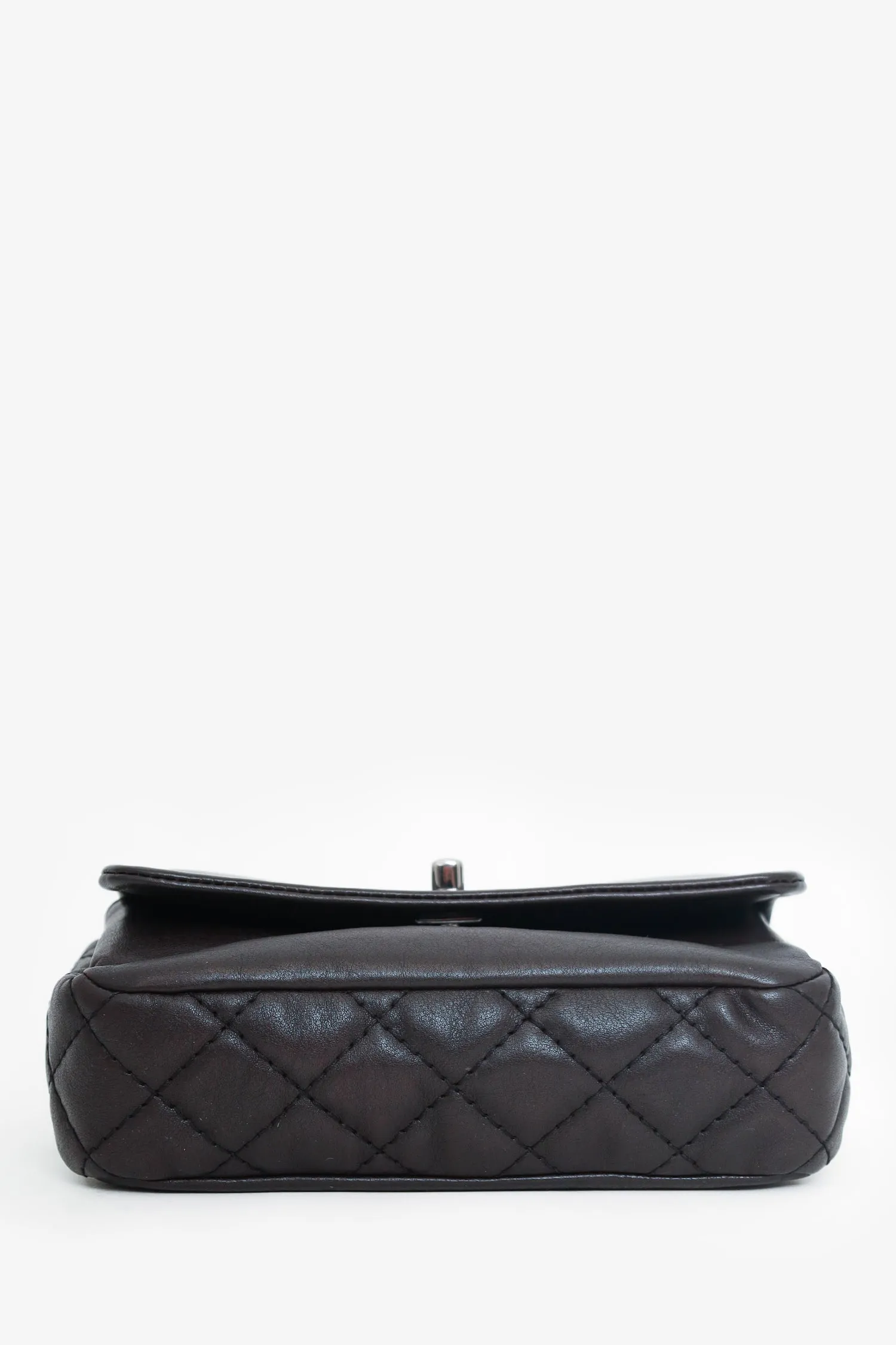 Pre-Loved Chanel? Chanel 2013-14 Dark Brown Calfskin Mini Rectangle Flap Bag