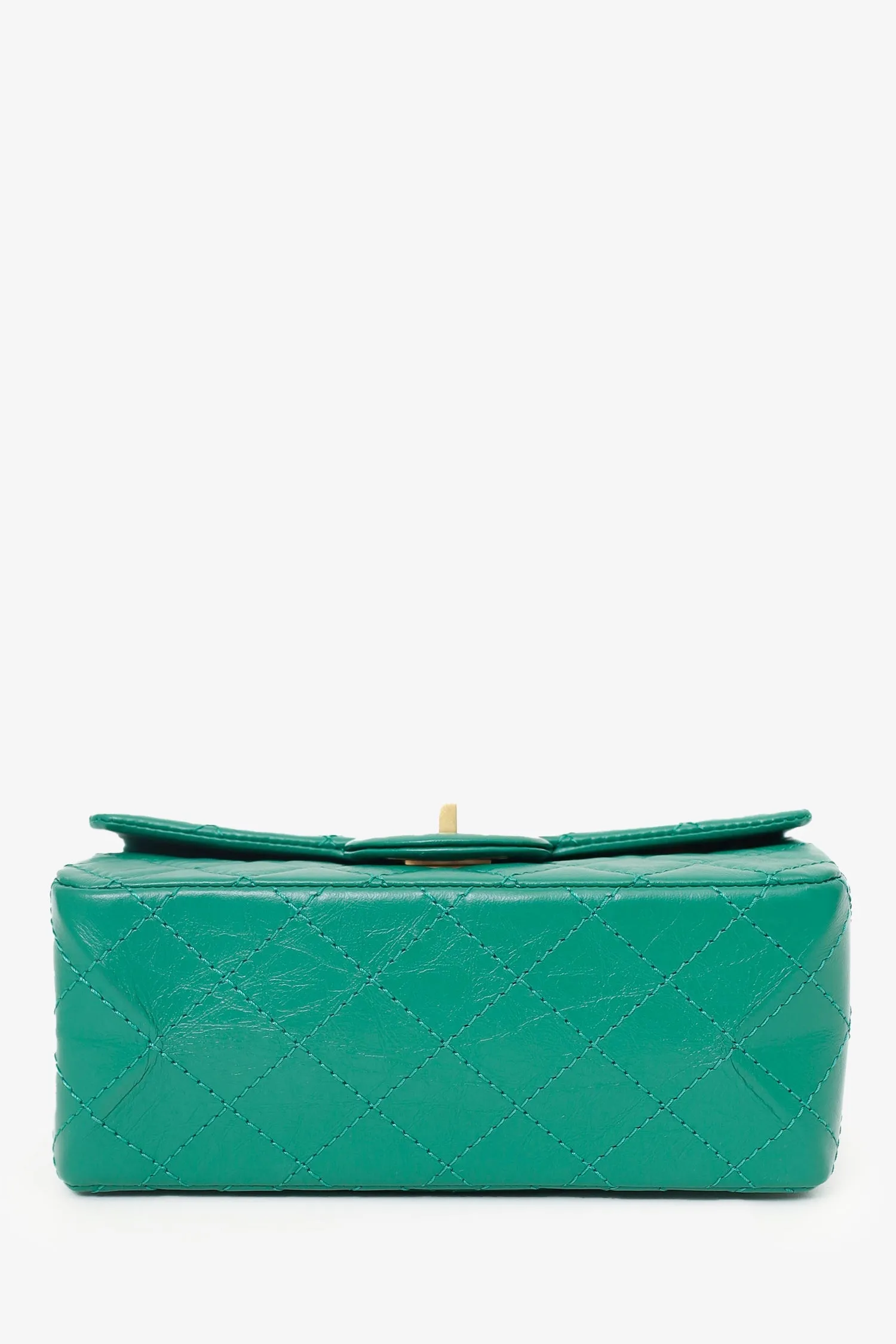 Pre-Loved Chanel? Green Quilted Leather Mini Reissue 225 Double Flap Bag