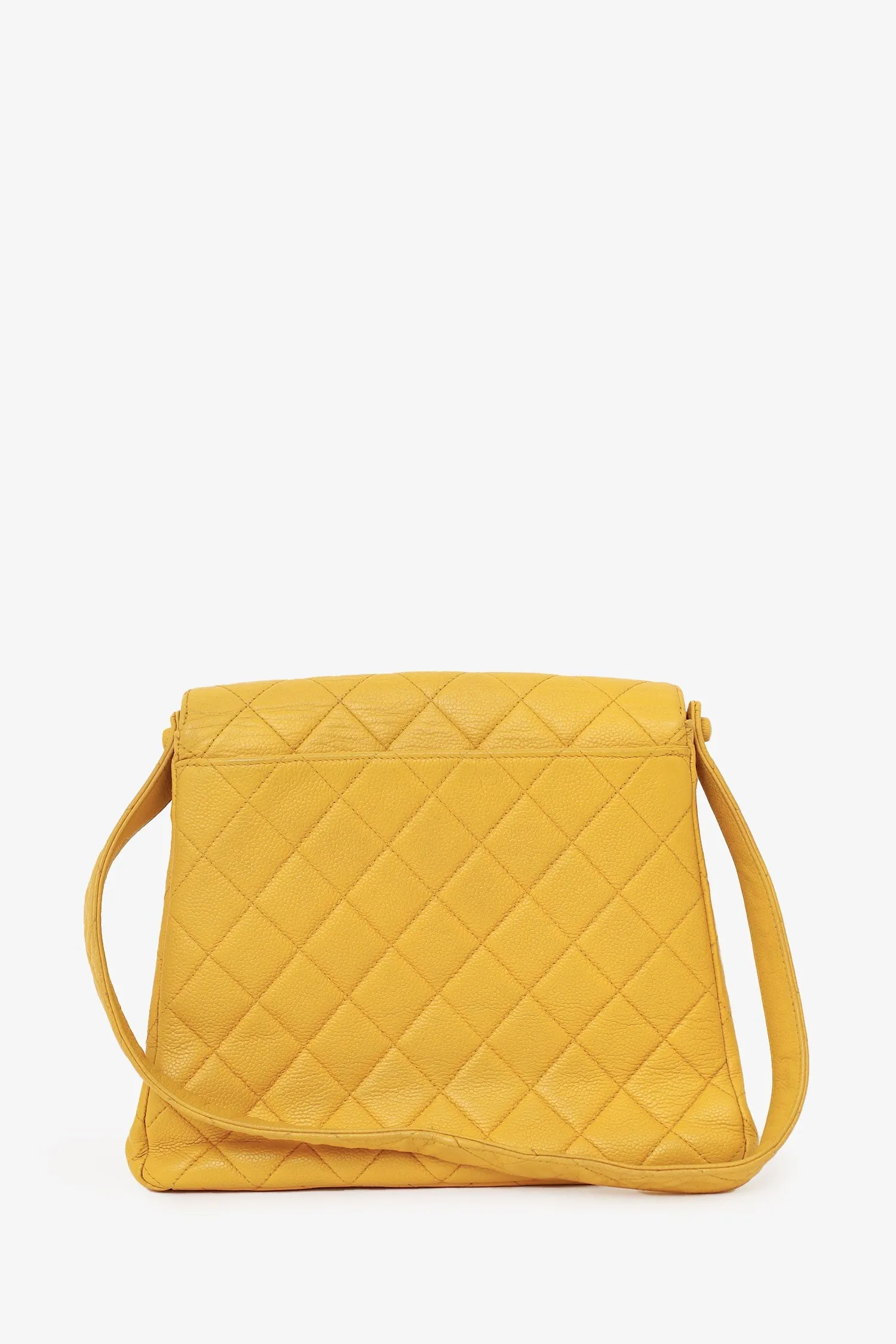 Pre-Loved Chanel? Yellow Caviar Leather CC Shoulder Bag