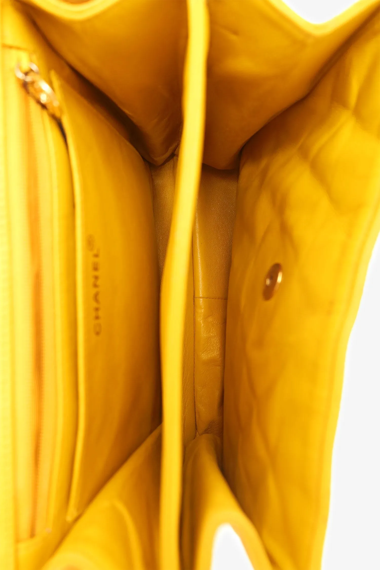 Pre-Loved Chanel? Yellow Caviar Leather CC Shoulder Bag