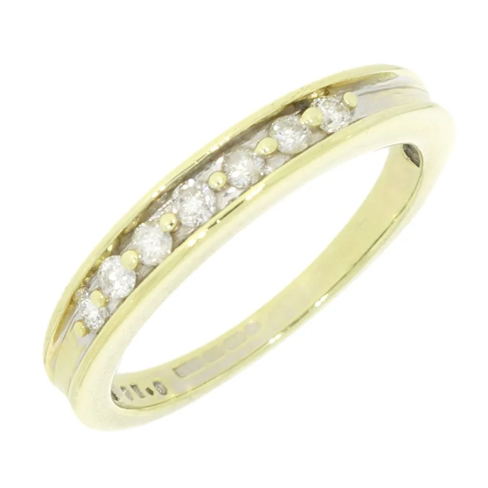 Pre Owned 18ct Yellow Gold 0.16cts Diamond Half Eternity Ring 