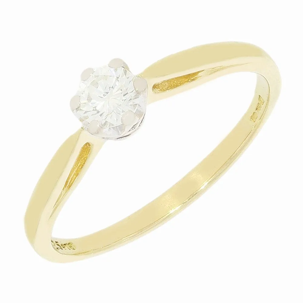 Pre Owned 18ct Yellow Gold Diamond Solitaire Ring 