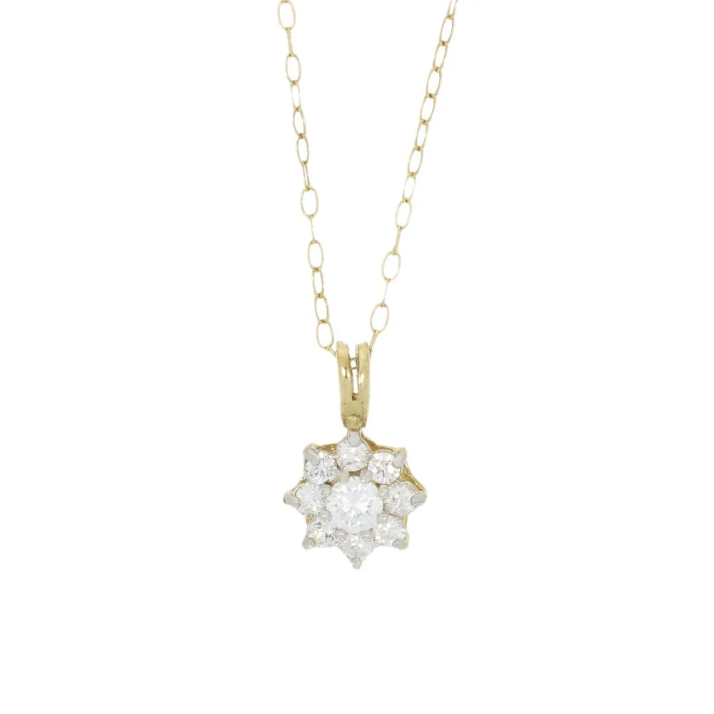 Pre Owned 9ct Yellow Gold Cubic Zirconia Pendant 