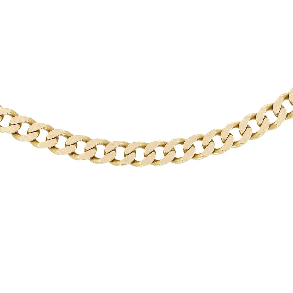 Pre Owned 9ct Yellow Gold Mens Curb Chain Necklace