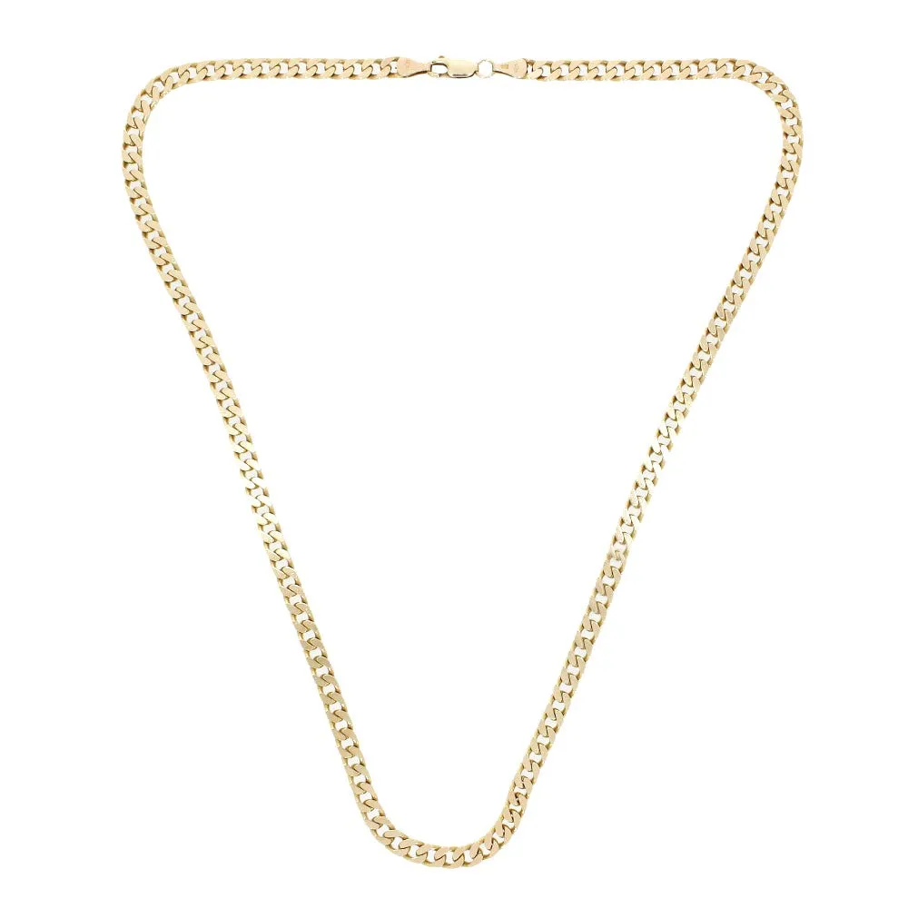 Pre Owned 9ct Yellow Gold Mens Curb Chain Necklace