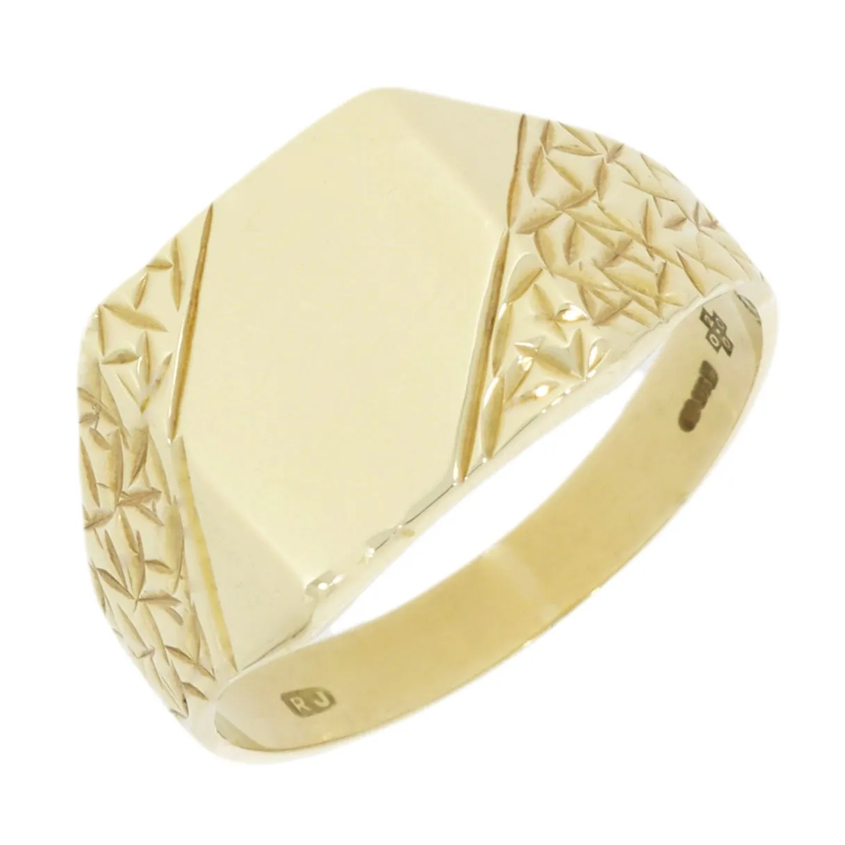 Pre Owned 9ct Yellow Gold Mens Signet Ring 