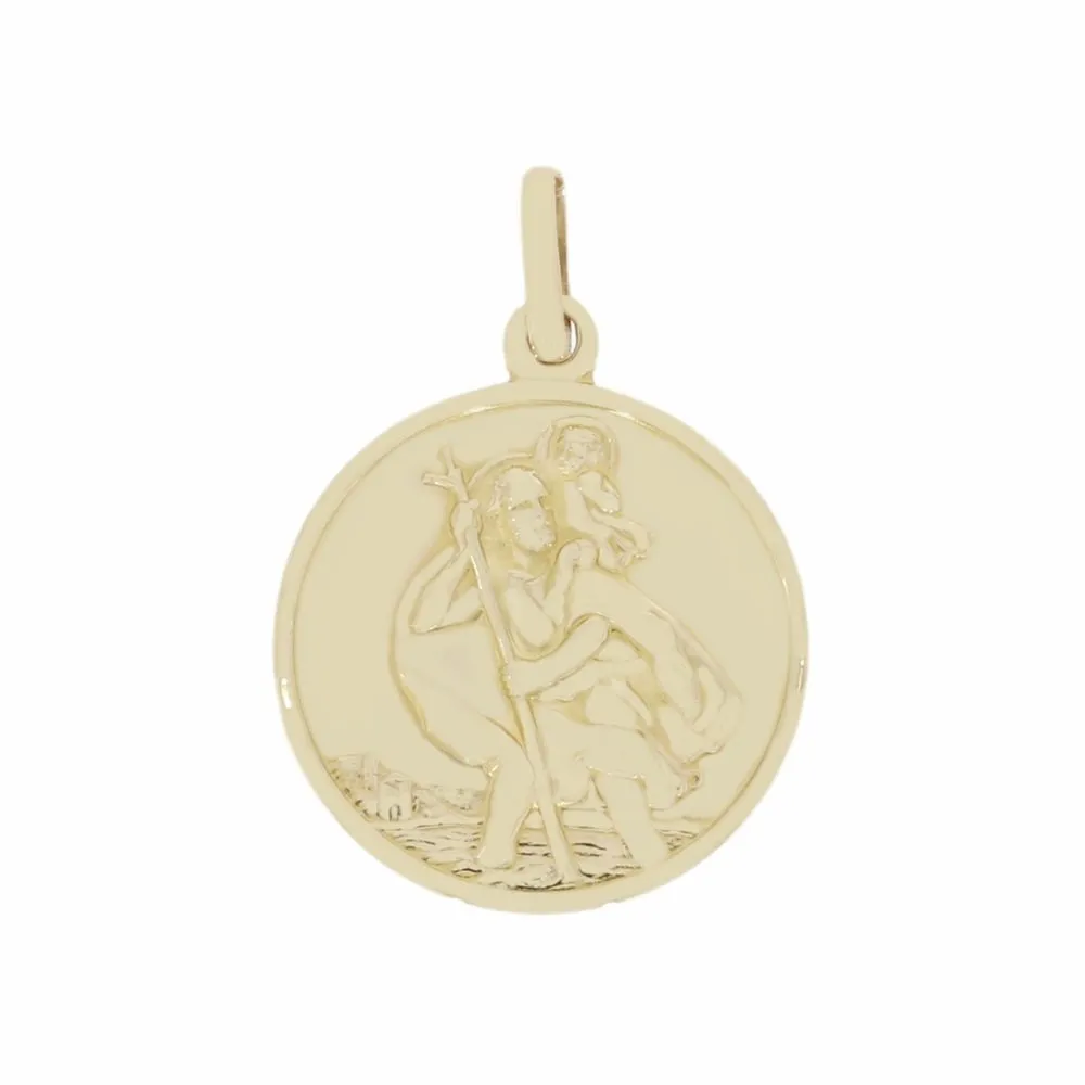 Pre Owned 9ct Yellow Gold St Christophers Pendant 