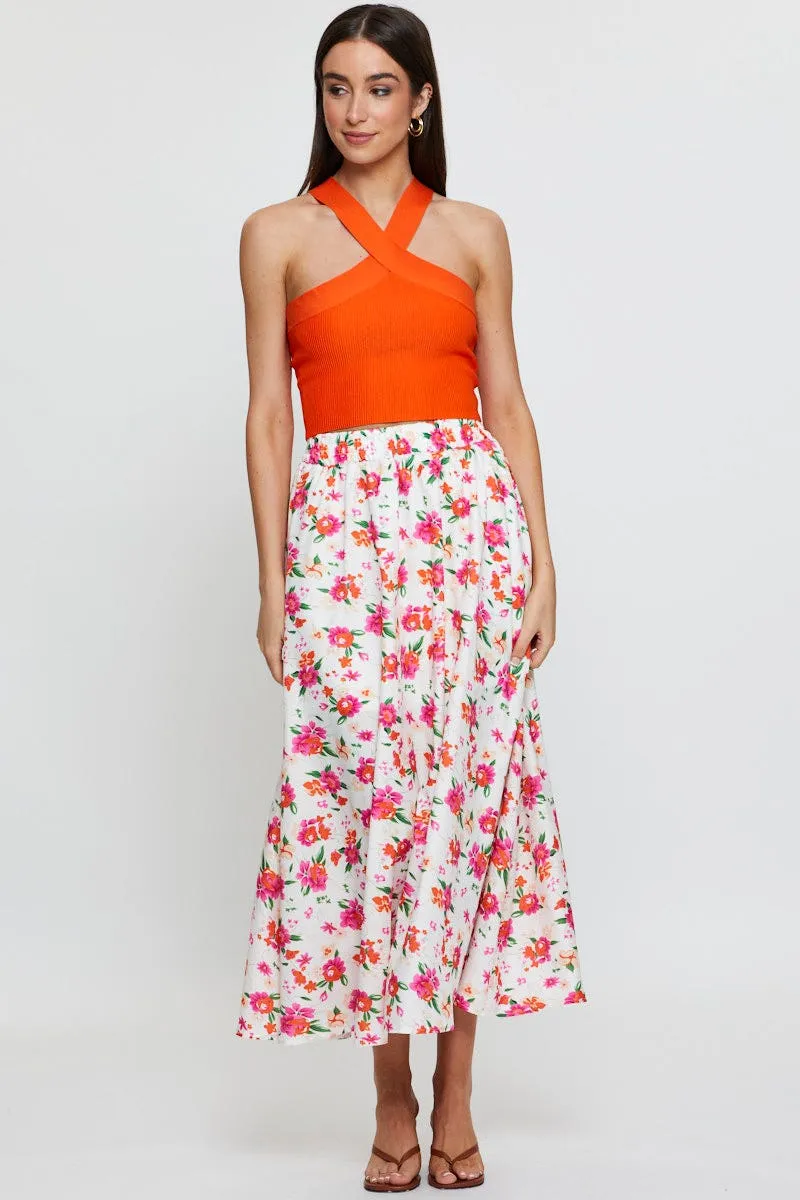 Print Maxi Skirt High Rise,skirt,denim skirt,mini skirt,maxi skirt,jean skirt,skort,tennis skirt,pleated skirt,pencil skirt,bubble skirt,plisse skirt,fitted skirt,midi skirt,short skirt,short mini skirt,leather skirt,a line skirt