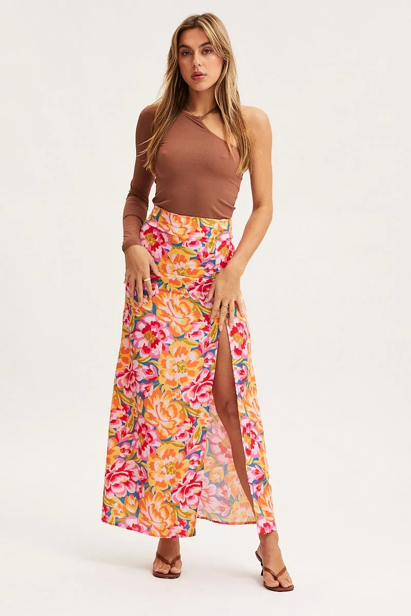 Print Maxi Skirt High Rise,skirt,denim skirt,mini skirt,maxi skirt,jean skirt,skort,tennis skirt,pleated skirt,pencil skirt,bubble skirt,plisse skirt,fitted skirt,midi skirt,short skirt,short mini skirt,leather skirt,a line skirt